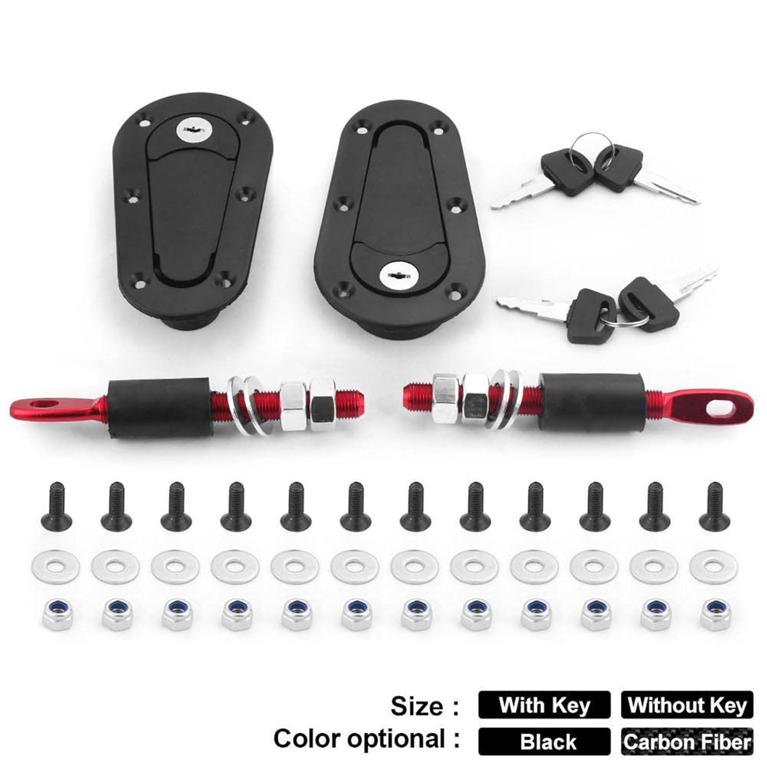 Hood Pin Kit - Flush Mounted Hood Pins,Quick Release Lock Fasteners Spacers Cover for Bumper Engine Bonnet Plate Truck Automotive image number 5