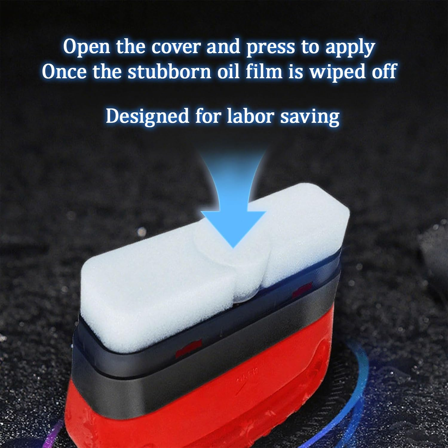 2Pcs Clear Vision Windscreen Cleaner, Upgraded Automotive Oil Film Cleaning Brush with Brush, Reusable Car Window Cleaner, Powerful Removal and Anti-Rain and Anti-Fog Cleaning Board Brush image number 1