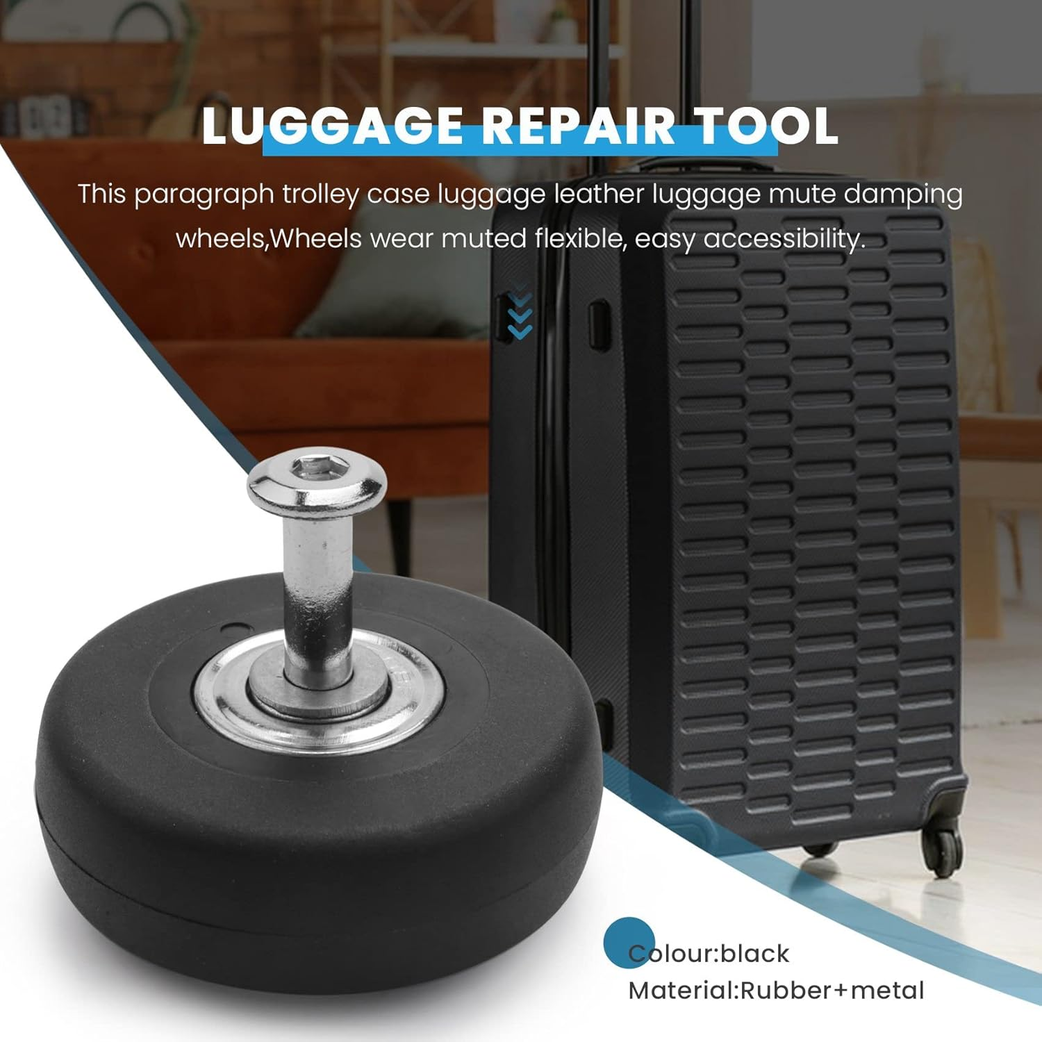 SVRITE OD 50Mm 4 Sets of Luggage Suitcase Replacement Wheels Axles Deluxe Repair Tool image number 2