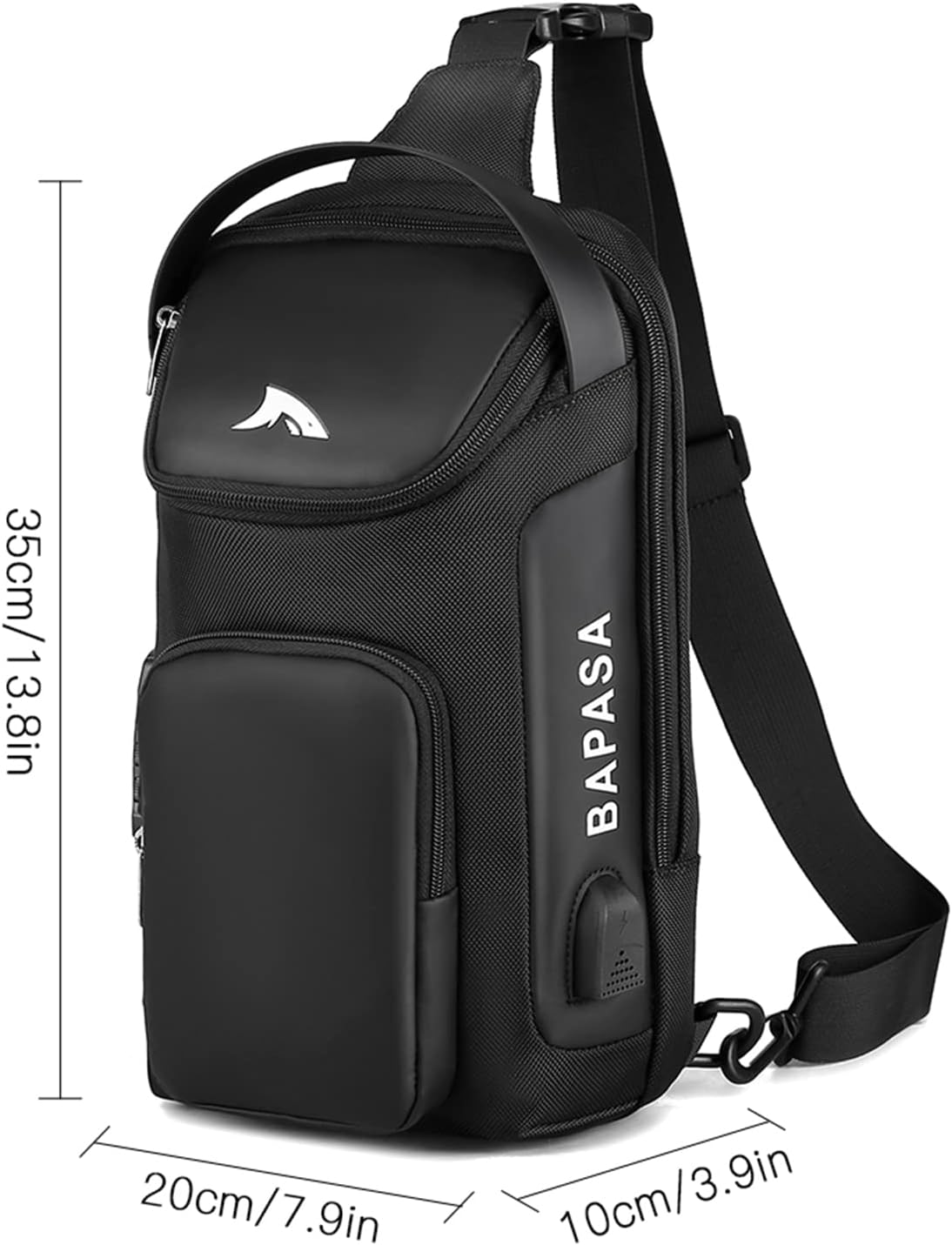 Anti-Theft Chest Bag USB Casual Shoulder Bag Sling Backpack BBZY