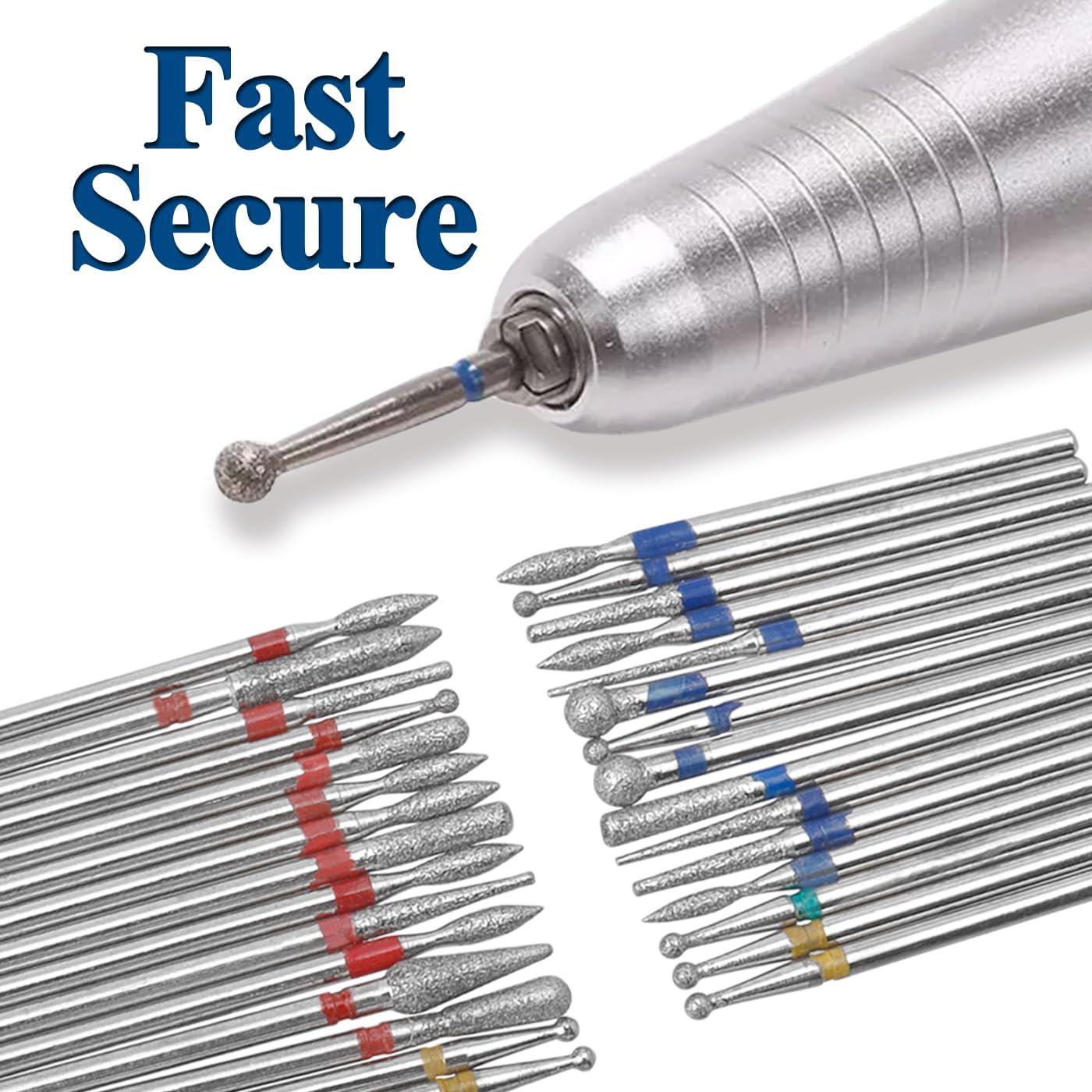 30 Pcs Nail Drill Bit Set Professional Diamond Nail Art Drilling Bits Cuticle Dead Skin Clean Nail Files Manicure Tools for Personal Manicure Pedicure Home Salon Use image number 4