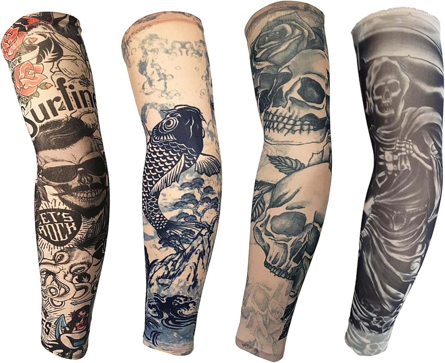 FANOST Tattoo Sleeves for Men and Women, Fake Tattoo Sleeves for Cycling, Running, Outdoor Sports, Camping, Travel, Summer Sun Protection, Halloween Tattoo Arm Stockings, Multicoloured, Einheitsgr&ouml;&szlig;e