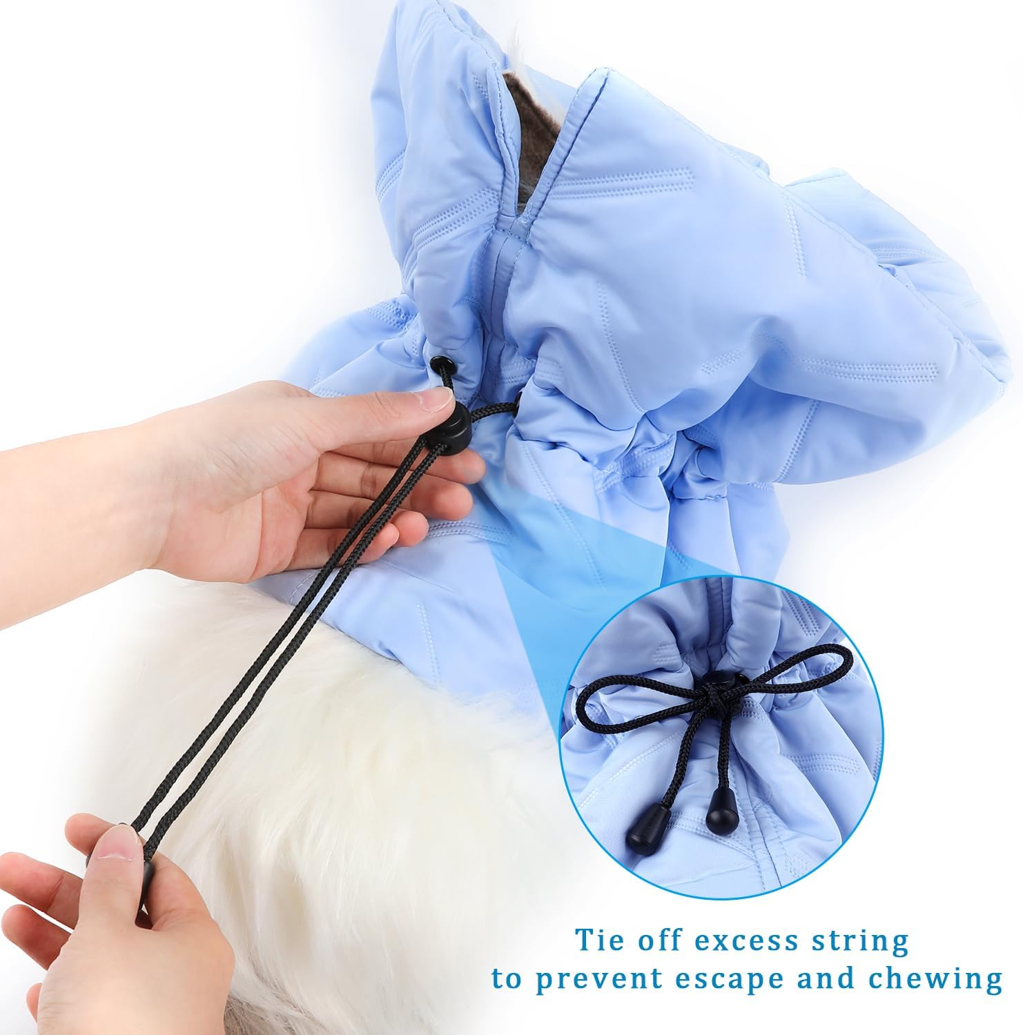 BOXOB Cat Recovery Collar Cone, Adjustable, Lightweight, Waterproof, Soft, Prevents Licking Wounds, Fits 4-10 Lbs, Light Blue, Sponge, Twill Composite image number 2