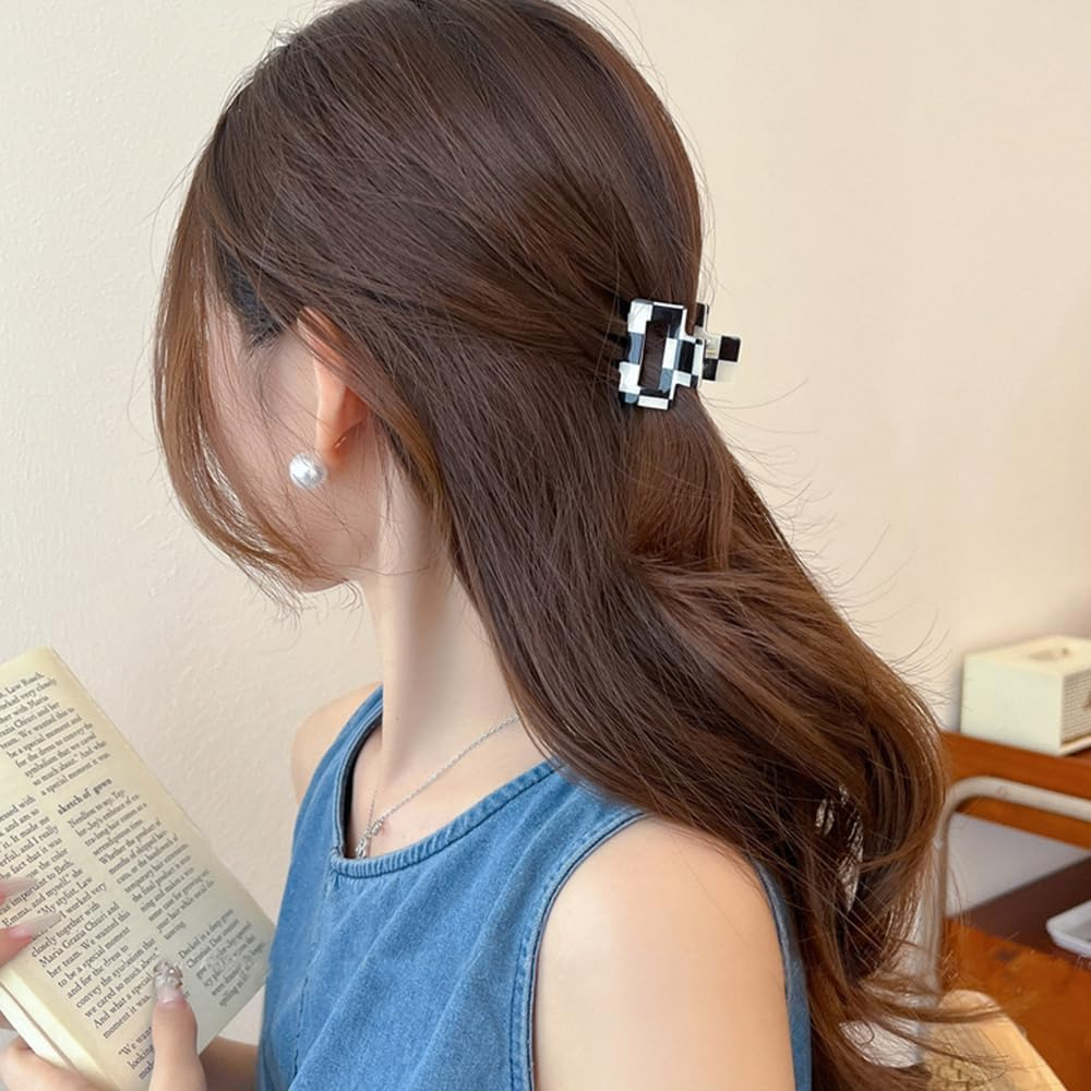 6PCS Acetate Hair Claw Clips, Small Claw Clips for Thin Thick Hair, Nonslip Leopard Print Hair Clips Styling Accessories for Women Girls image number 2