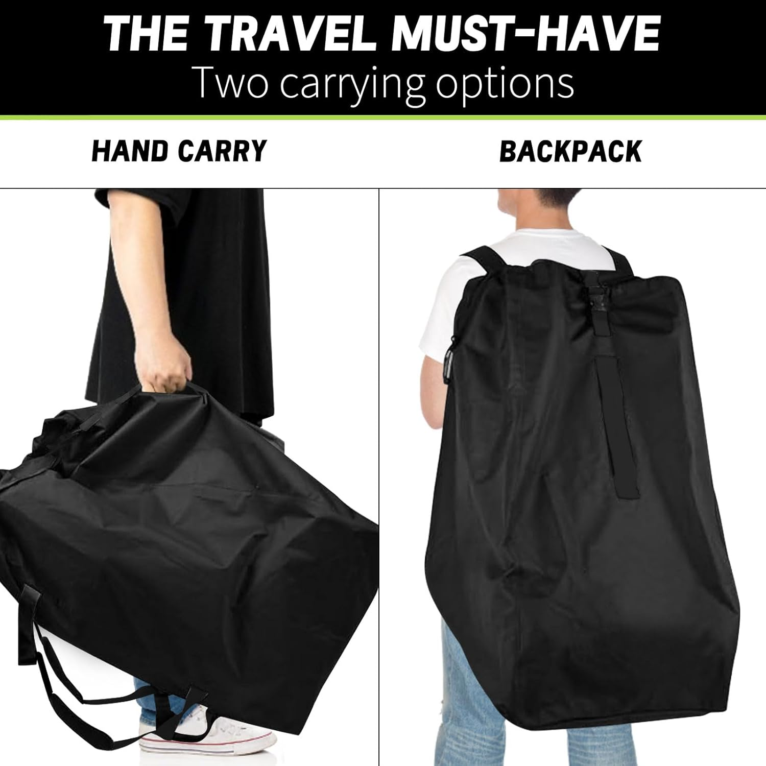 Doxcot Baby Car Seat Travel Bag for Airplane - Universal Fit (16.9" X 16.9" X 33.5"), Duty 900D Nylon, Water-Resistant, Padded Backpack Straps for Comfort - Easy Carry Car Seat Bags for Air Travel image number 1