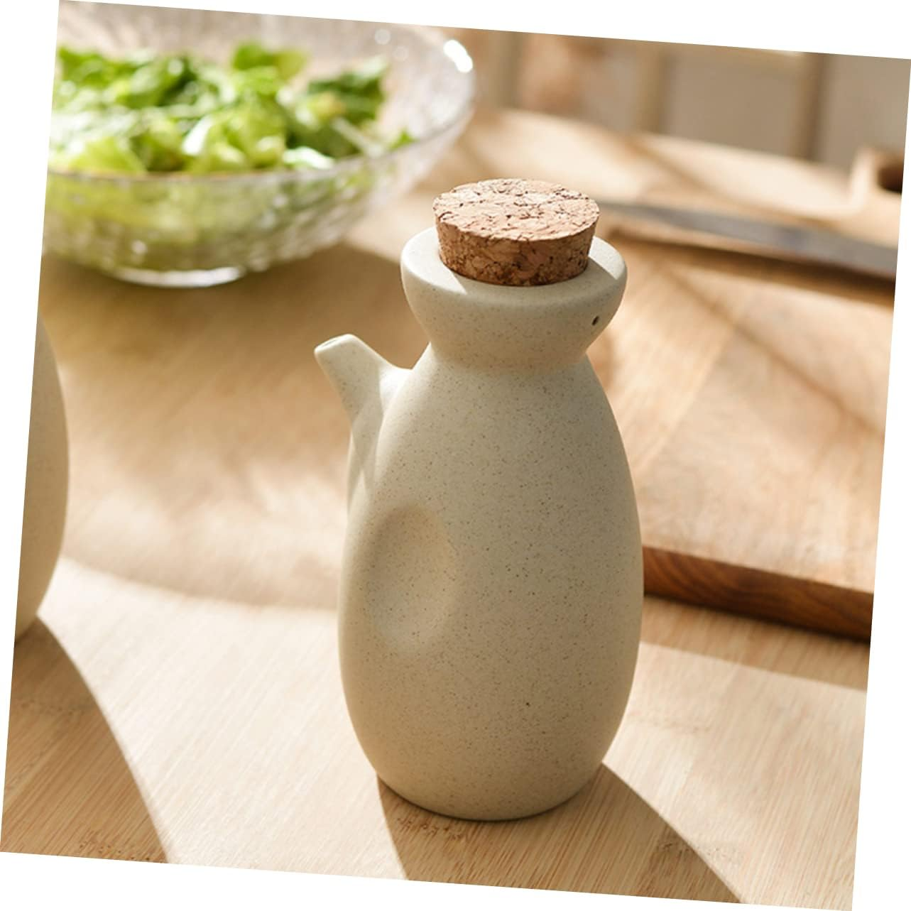 COLLBATH Ceramic Oil Pot Cooking Oil Dispenser Cooking Oil Container Aromatizante Para Casa Olive Oil Olive Bottle Dispensers Stoneware Oil Cruet Pepper Storage Jar Kitchen Jar Beige image number 1