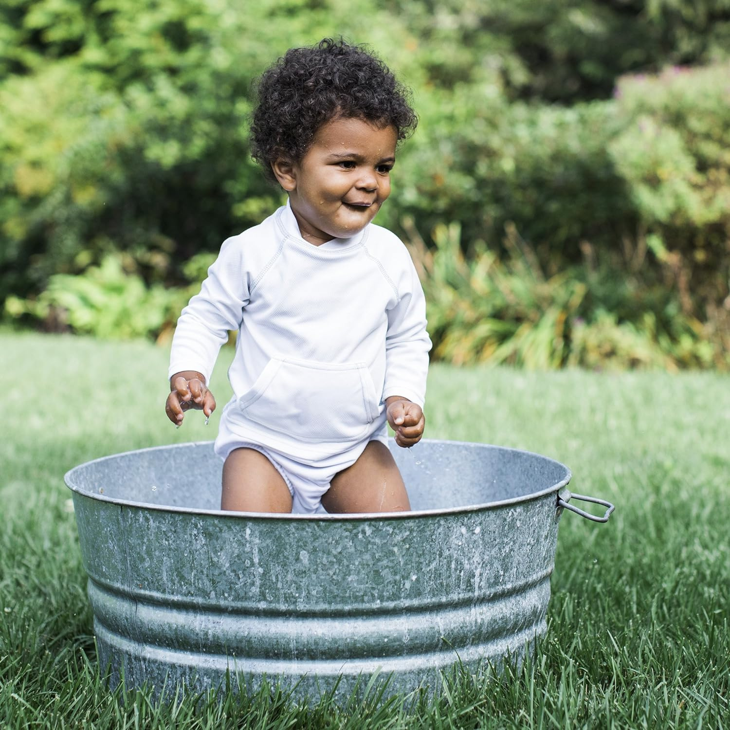 I Play. Snap Reusable Absorbent Swim Diaper, White, 4T (3-4Yrs)