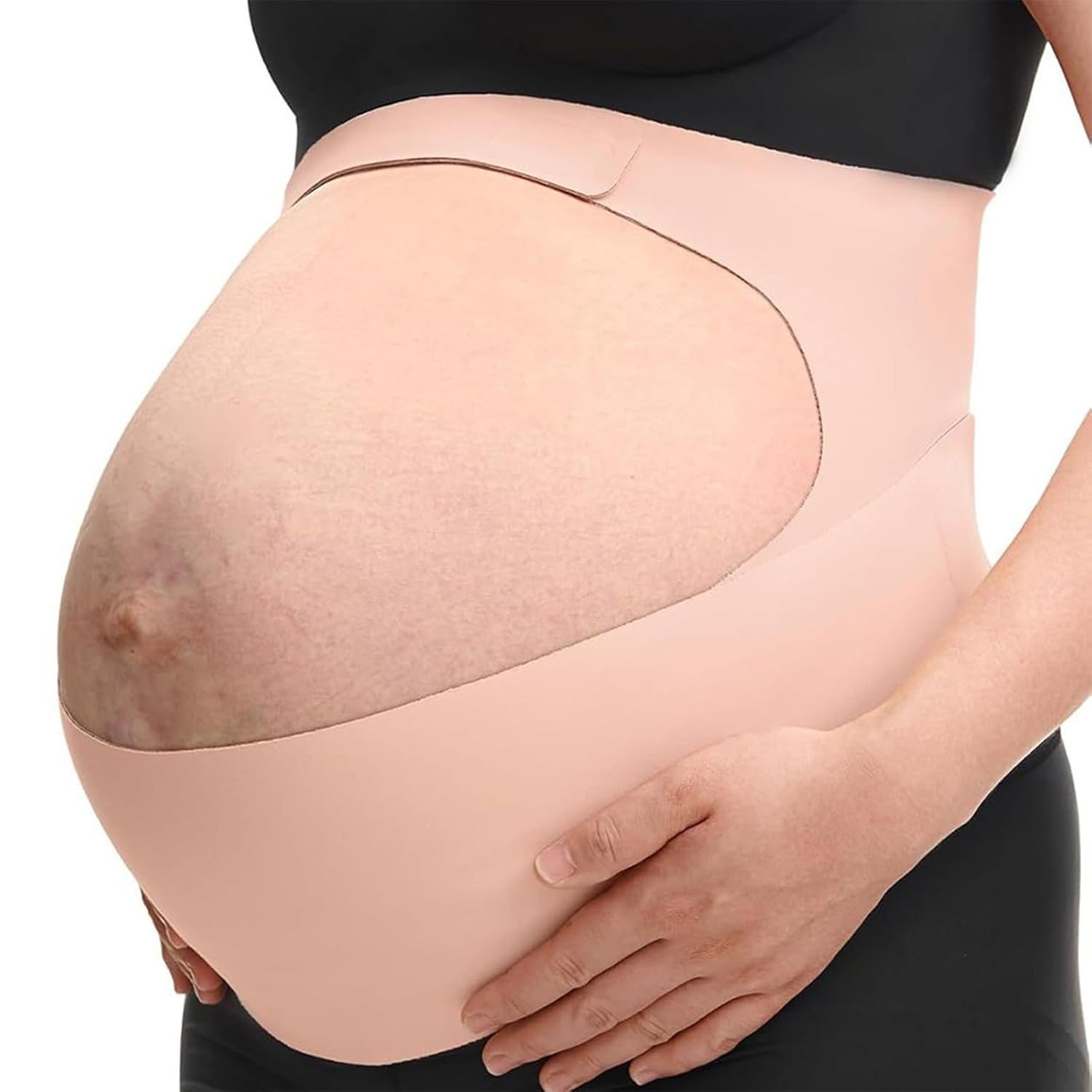 Elevara Belly Band - Eliminating Back & Pelvic Pain, Pregnancy-Safe Materials,No Rolling or Sliding,Stays in Place All Day (Skin Tone,L)