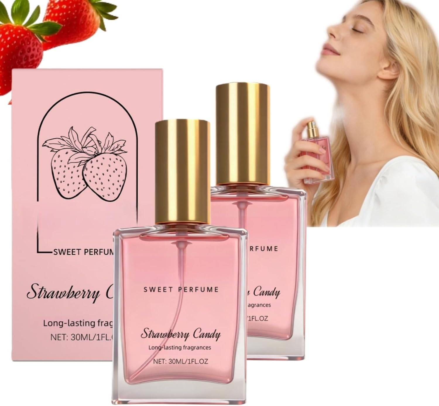Freshing Strawberry Body Milk Mists Spray, Long-Lasting Sweet Fragrances Body Mists, Women'S Bodys Sprays Fragrances, Hair Perfume for Women, Long-Lasting Fragrance for Bodys & Hair (5)