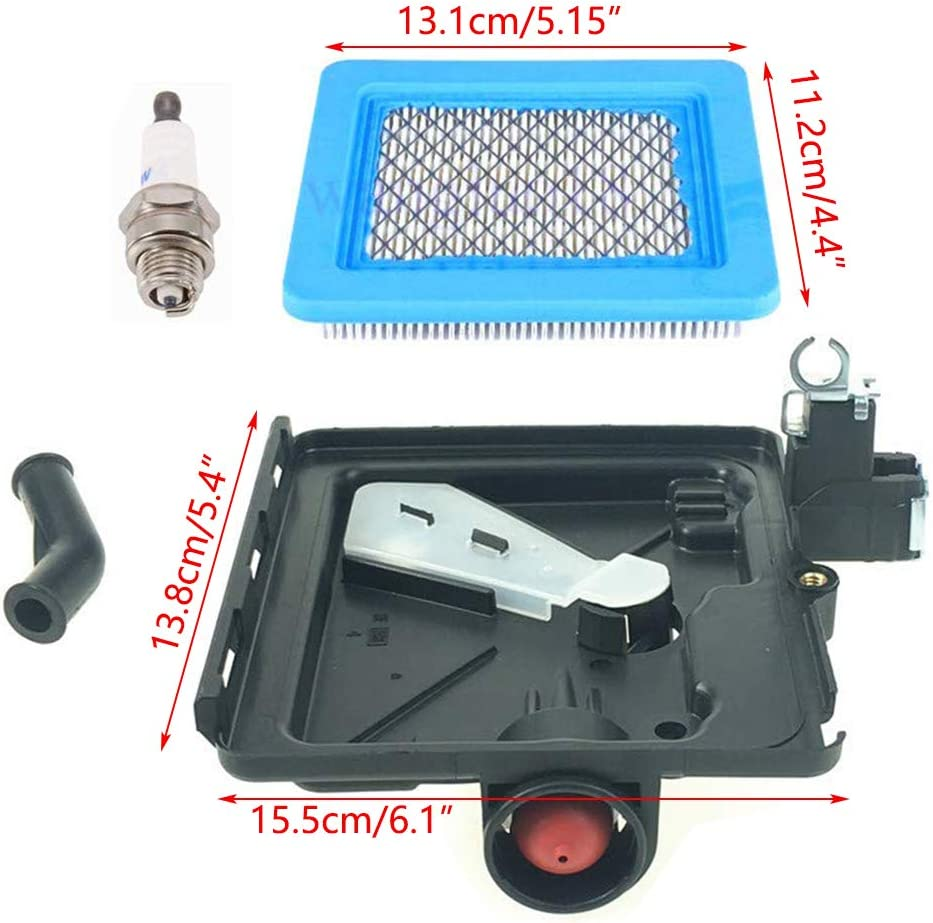 LEIMO 799868 Carburetor Carb for Briggs & Stratton 694202 693909 692648 499617 498170 497586 498254 497314 497347 497410 799872 790821 498255 14111 with 795259 Air Cleaner Primer Base image number 1