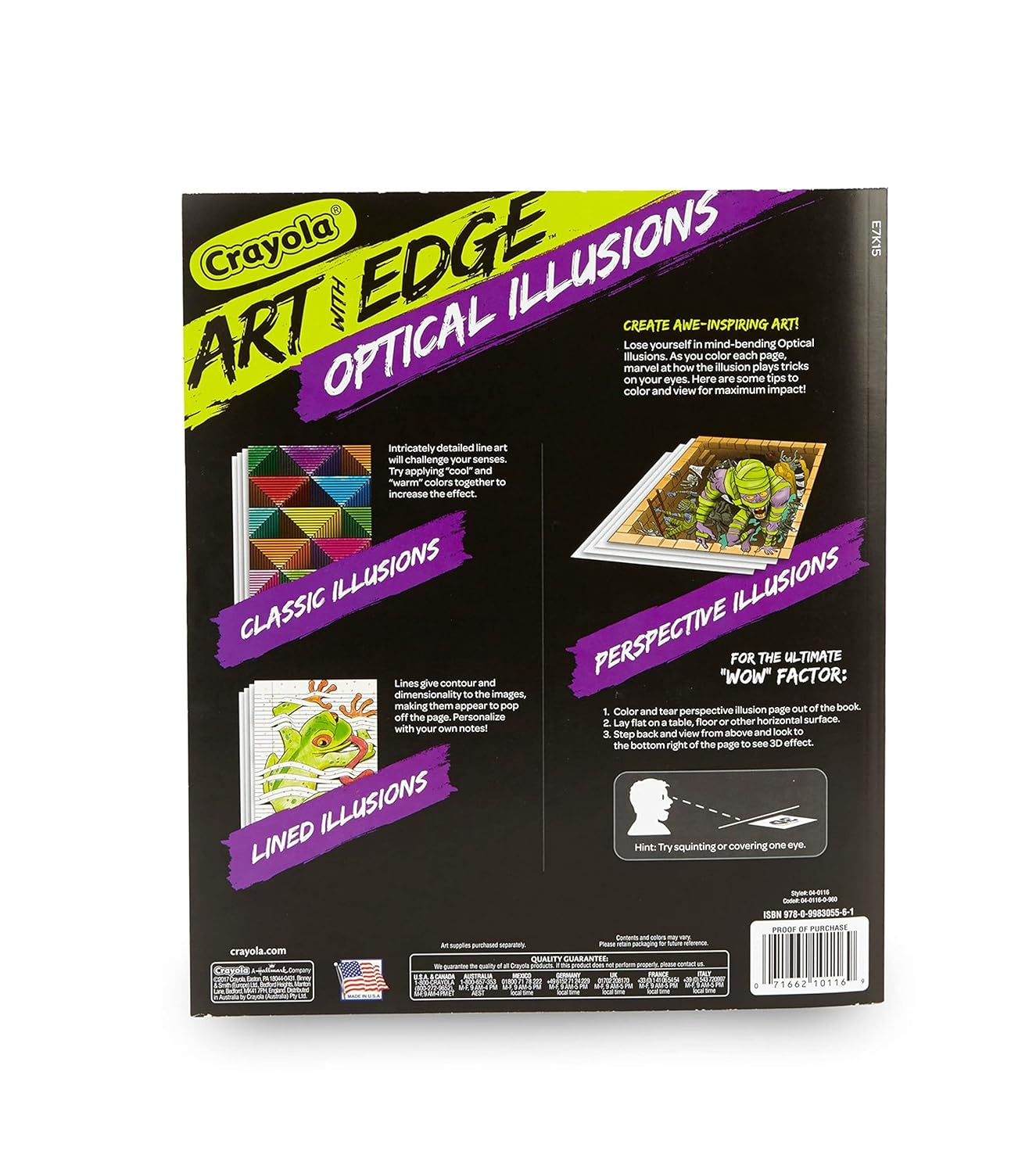 Crayola Optical Illusions Coloring Book, 40 Coloring Pages, Gift image number 2