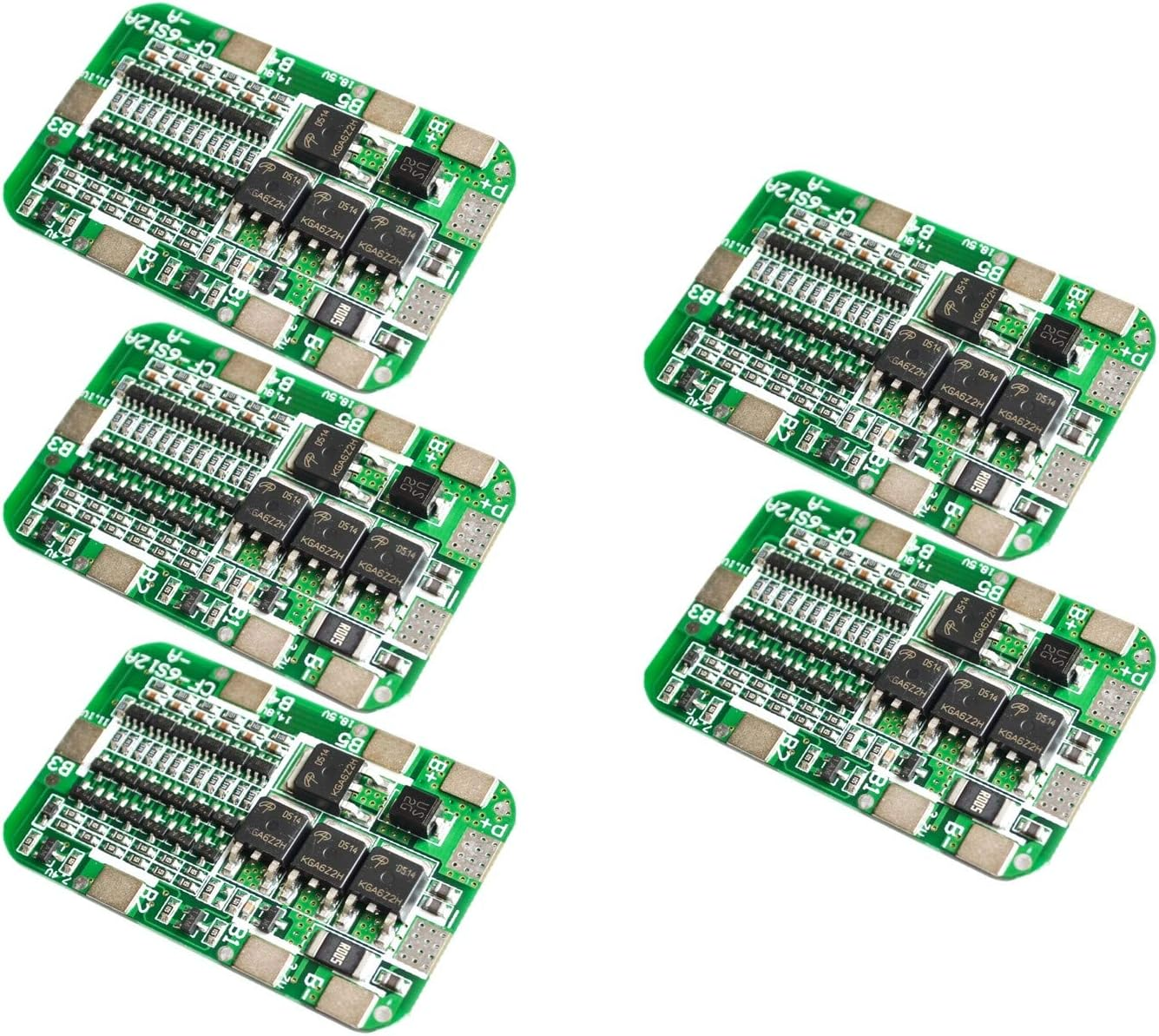 TECNOIOT 5Pcs 6S 15A 24V PCB BMS Protection Board for 6 Pack 18650 Li-Ion Lithium Battery image number 1