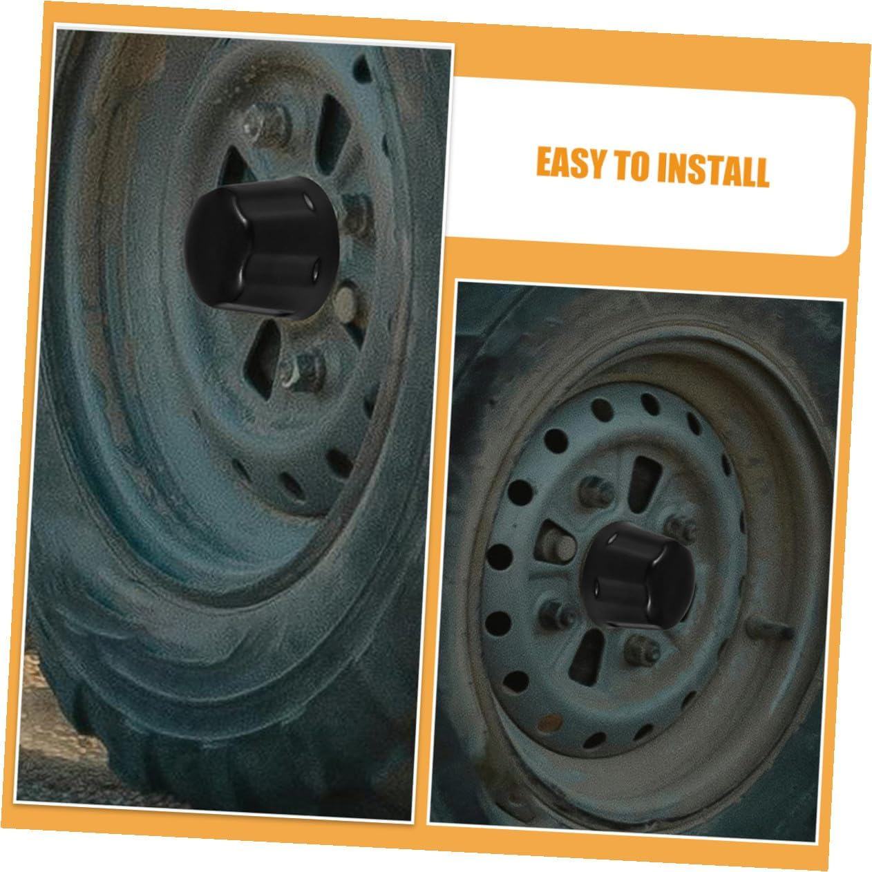 COMPUKAS 2Pcs ATV Wheel Hub Rubber Caps for Trailers and Go-Karts Rubber Dust Cover for Enhanced Wheel Easy Installation for ATV Accessories