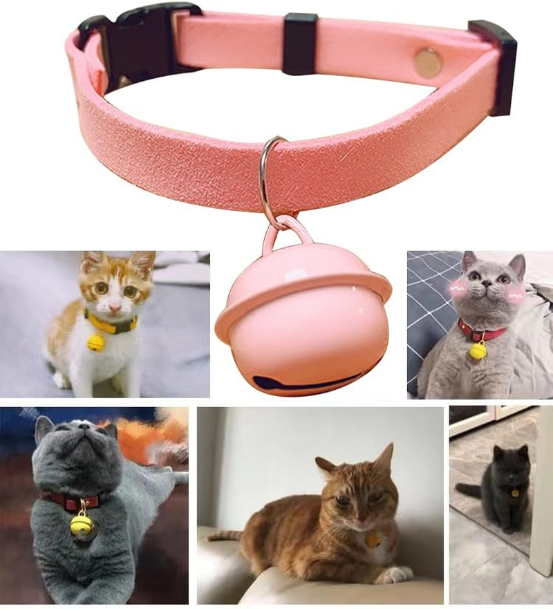 Breakaway Cat Collar Strip Bell，Safety Quick Release Cat Collars,Double Velvet with Bell, S-Size -20 Cm (Fit within 3 Kg) for Cats Puppy（Pink） image number 1