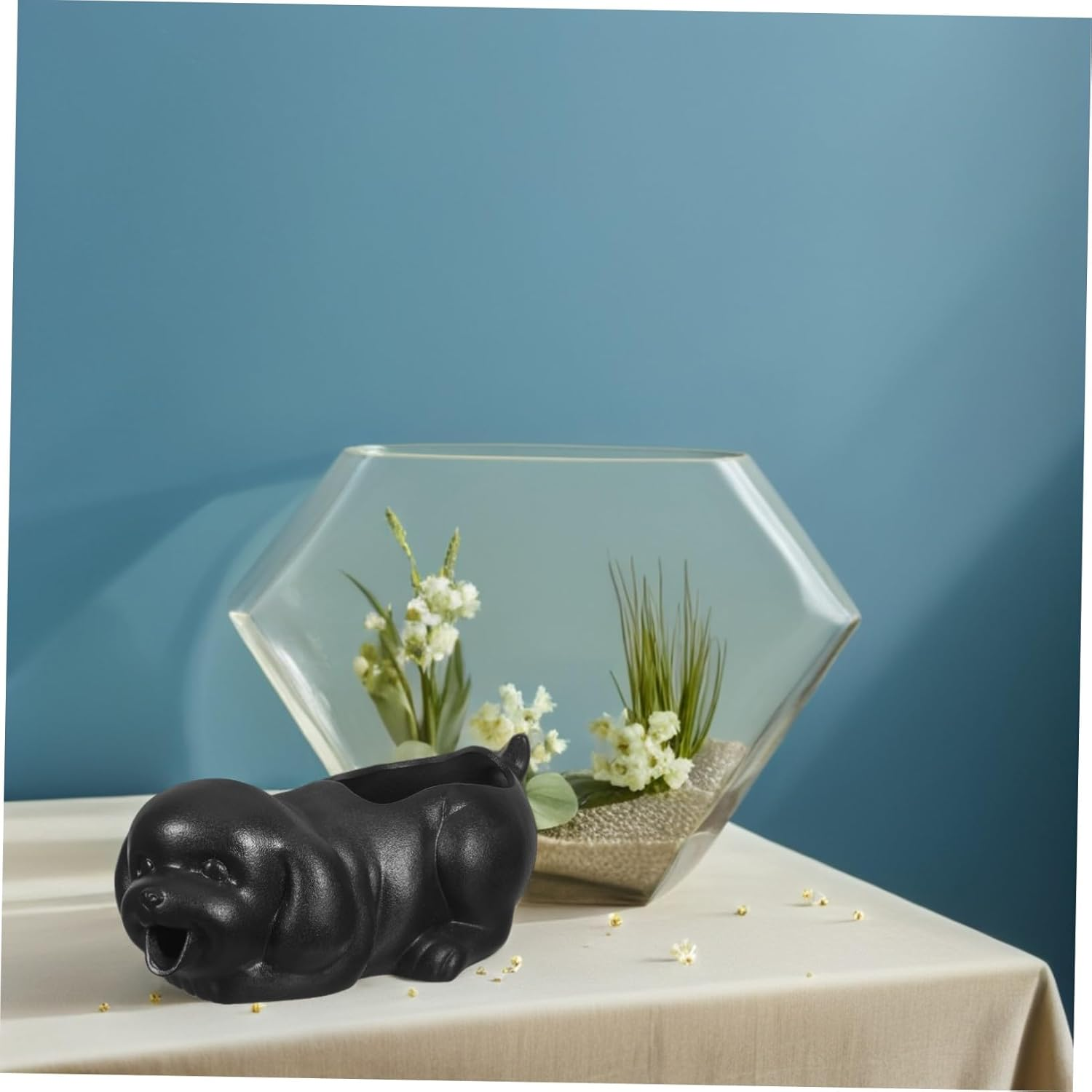 Toddmomy Ceramic Dog Waterfall Jar Fountain for Fish Tank and Garden Circulating Water Feature with Plant-Friendly Design Ceramic Puppy Statue for Indoor Outdoor Decor image number 5