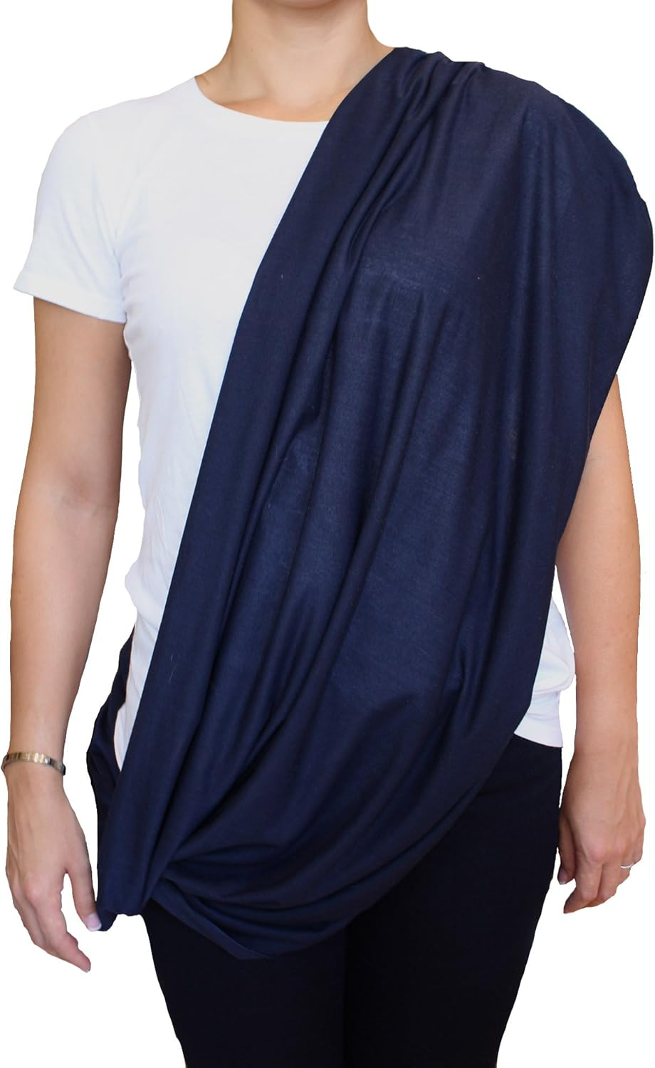 (2Pk Grey/Navy) - 2Pk LK Baby Infinity Nursing Scarf Breastfeeding Cover Ultra Soft (Grey/Navy) image number 2