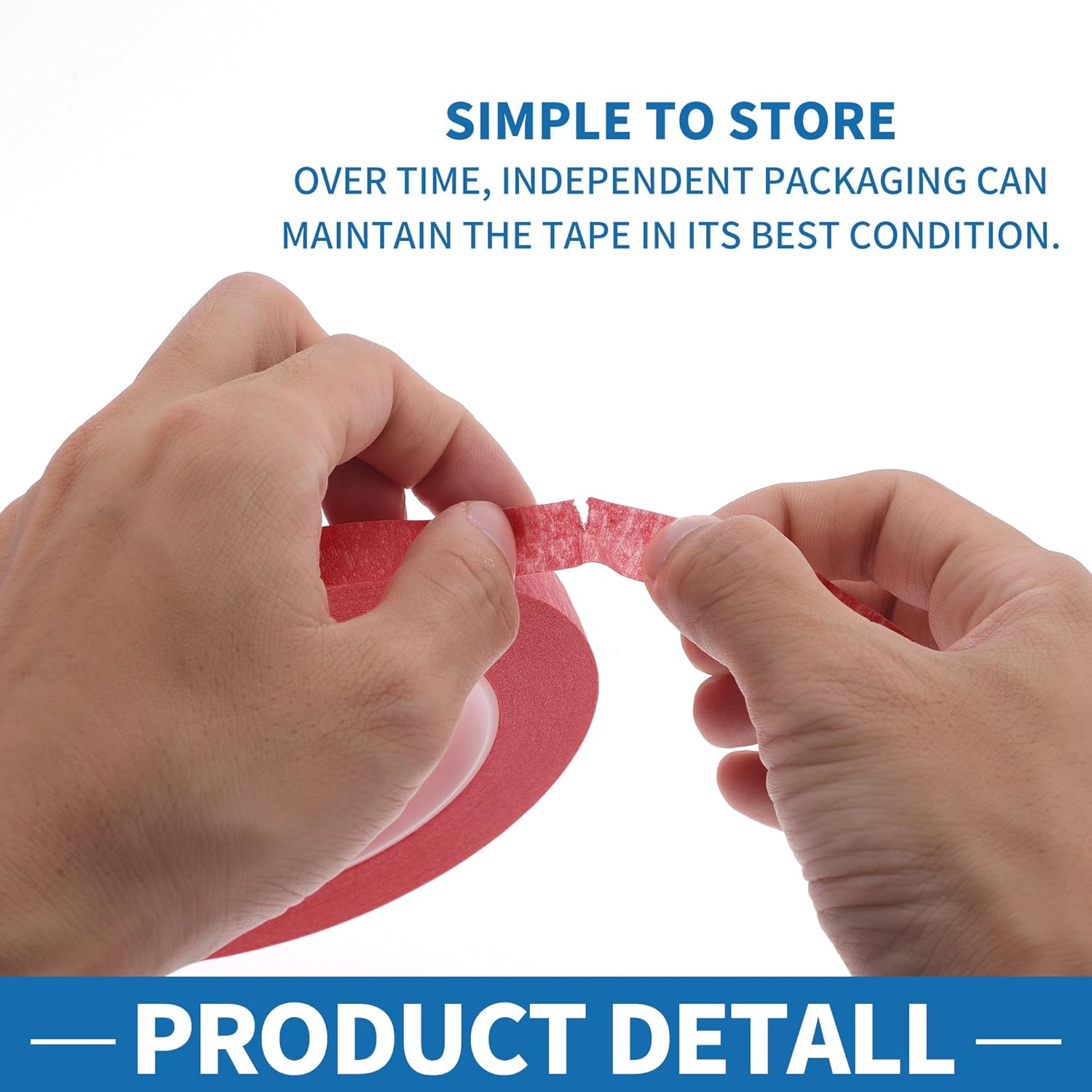 X AUTOHAUX Painters Tape Easy Removal 0.5 Inches X 52.5 Yards Masking Master Tape Red image number 3