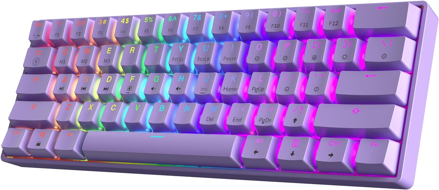 HK GAMING GK61 60% V3 | Hotswap Mechanical Gaming Keyboard | 61 Keys Multi Color RGB LED Backlit for Pc/Mac Gamer | US Layout (Black, Mechanical Speed Yellow)