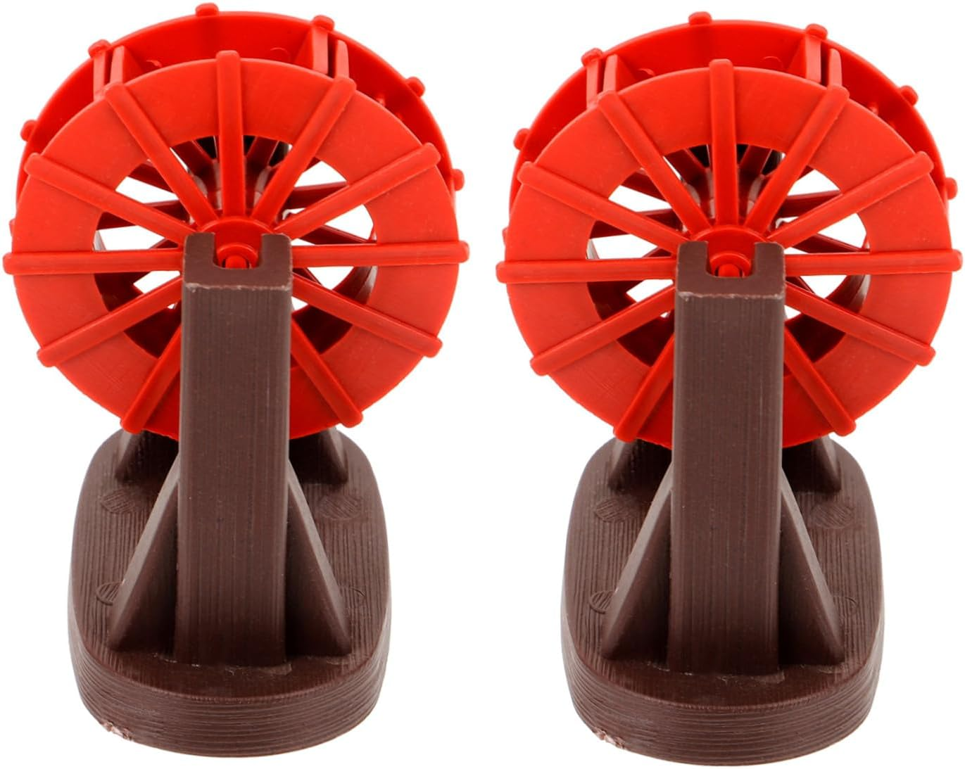 COHEALI 2Pcs Miniature Fish Tank Water Wheel Ornament Red Aquarium Water Mill Model for Zen Garden Fountain Silent Operation Decorative Accessory for Landscaping and Air Quality image number 3