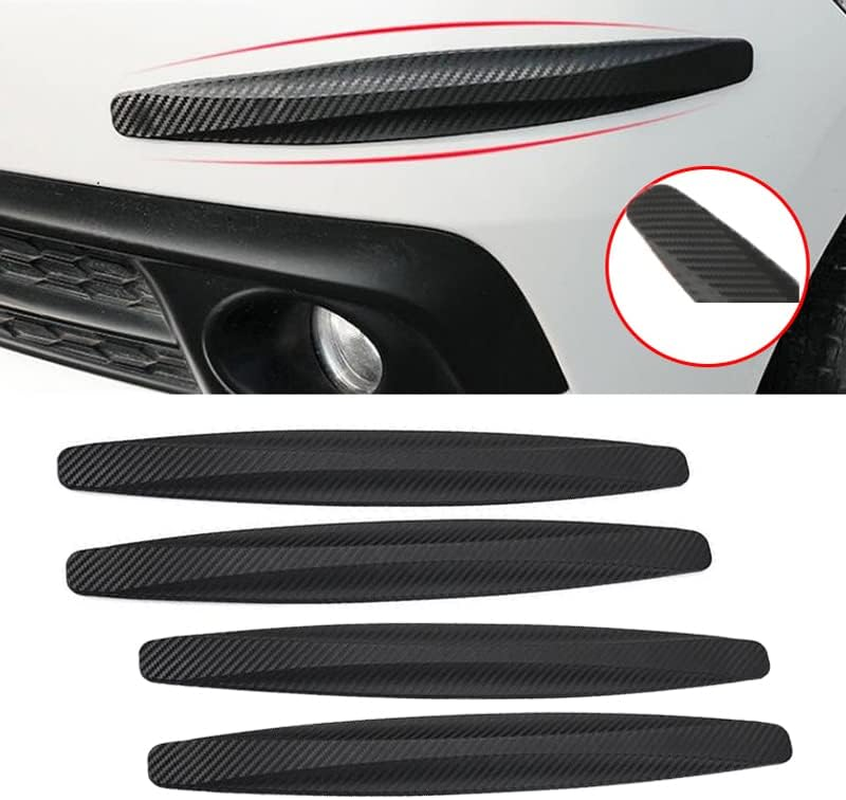 Betterjonny 4 Pieces Universal Carbon Fiber Bumper Protector Trim, Corner Guard Rubber Front Rear Anti-Collision Strips for Most Cars image number 5