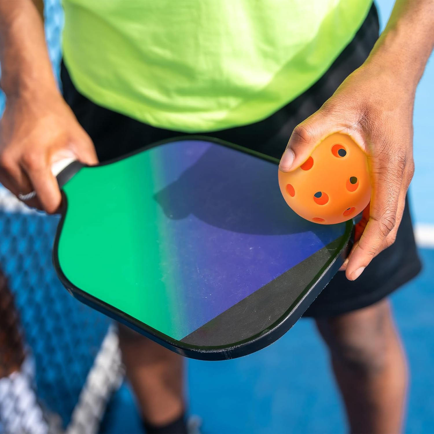 TEAONE Outdoor Pickleballs, 4 PCS High Elasticity & Durable Pickle Balls for All Style Pickleball Paddles (40 Holes) image number 6