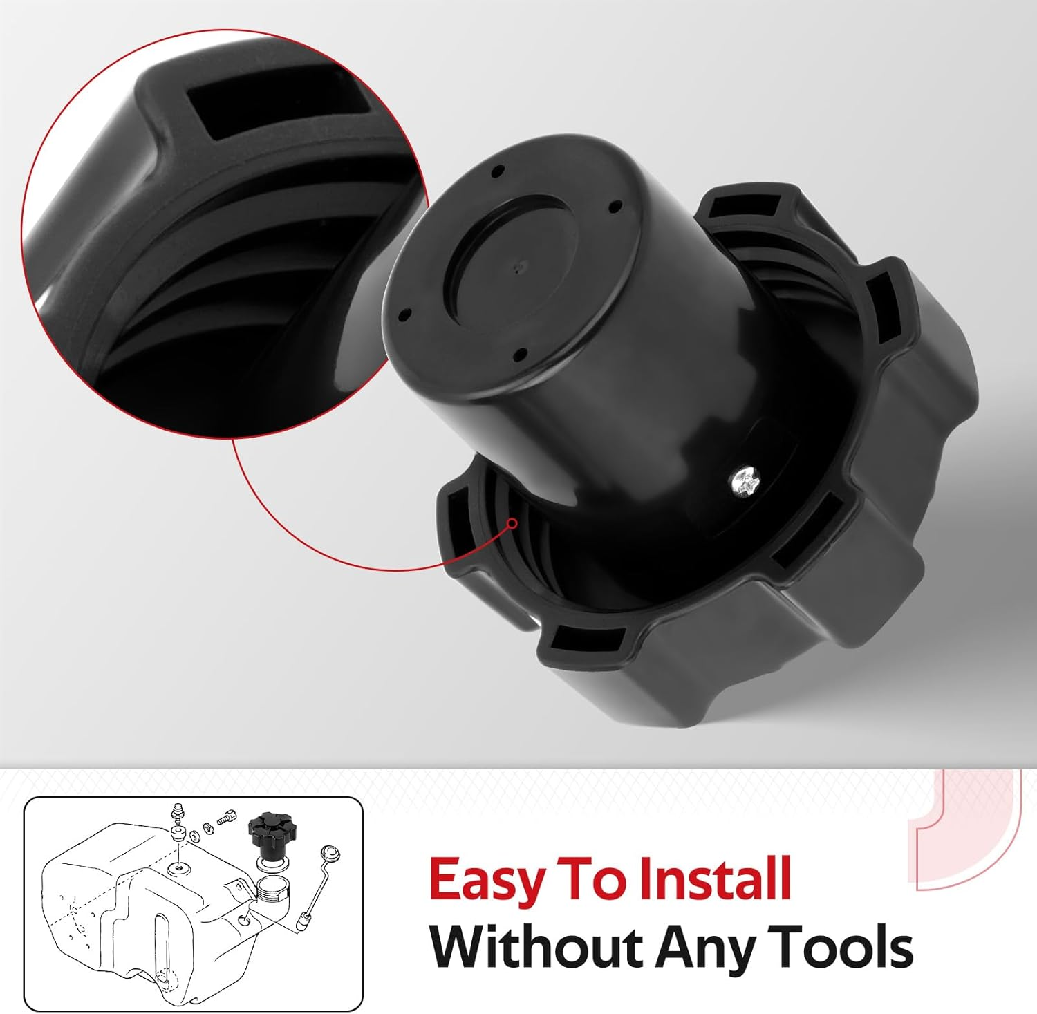 JAVIK Gas Cap Fuel Cap for Yamaha Yamaha Golf Cart G9 G2 G8 G1 G3 G11 G21 G23 G28 Pro Hauler 1000 YXP1000A OEM#J24-24620-01-00 J24-24620-00-00 image number 5