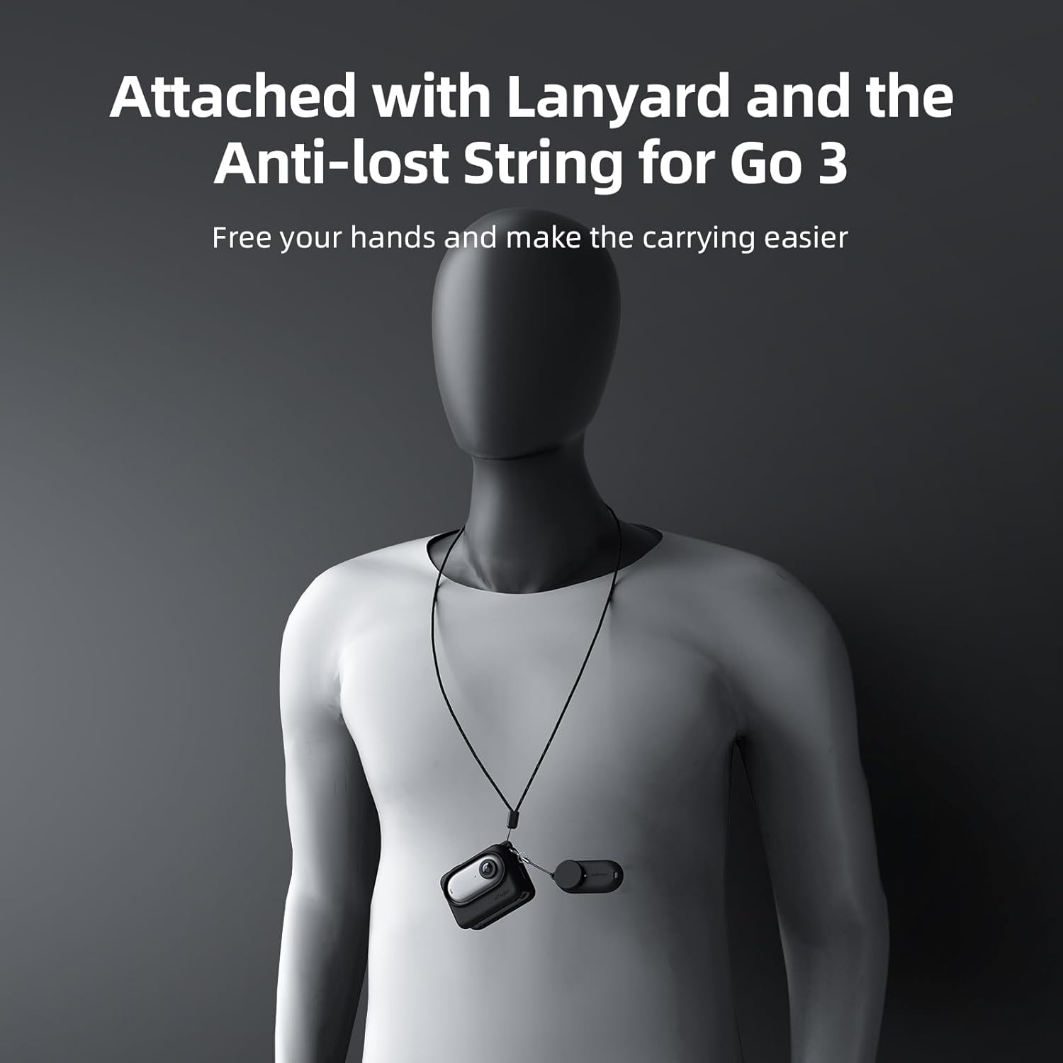 Debous Silicone Case Screen Protector for Insta360 GO 3 GO3, Soft Rubber Cover Protection LCD Lens Glass Screen Protective (Black) - Black image number 3