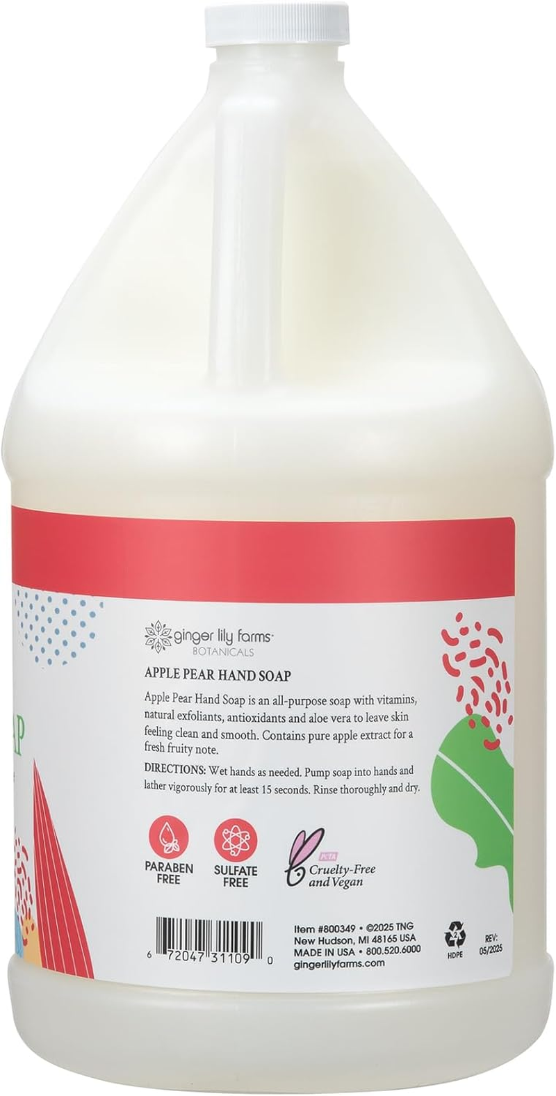 Ginger Lily Farms Botanicals All-Purpose Apple Pear Hand Soap, 1 Gallon (Case of 4) image number 2