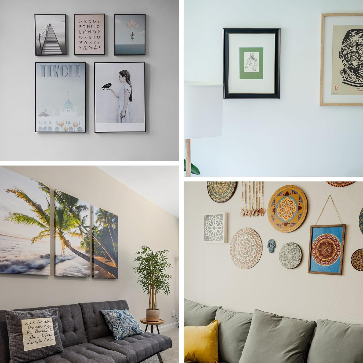 SHRJ 415Pcs Picture Hangers Kit, 7 Sizes D Ring Hangers Sawtooth Hangers Assorted Kit with Screws Boxed Metal Accessories for Wall Mounting Heavy Picture Canvas Paintings Photos Frame Board Clock