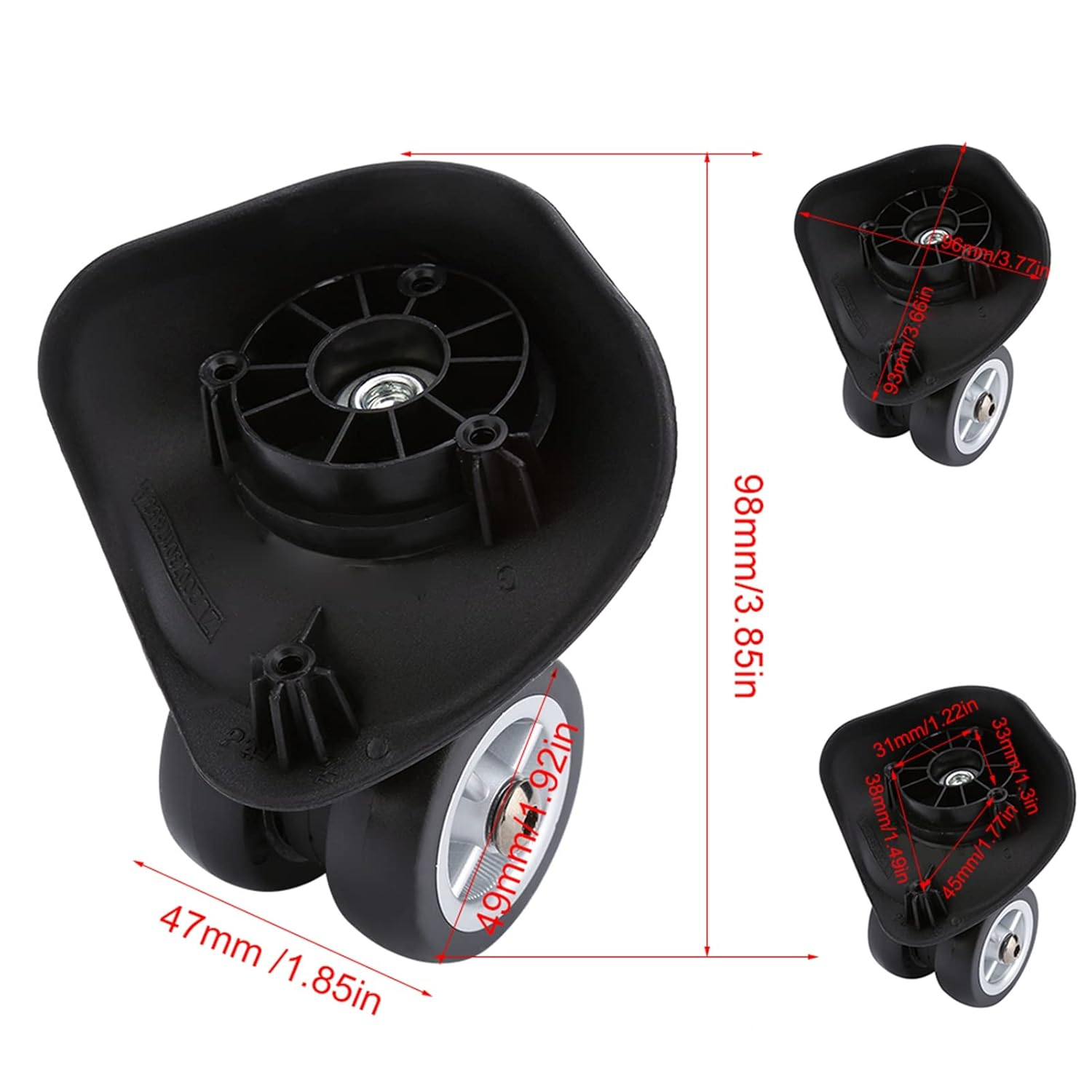 Suitcase Wheel, Luggage Wheels Replacement, Luggage Wheels Replacement Kit Universal, 2PZ PVC Rotella Ricambio, per Valigia Trolley Ruote Bagaglio image number 6