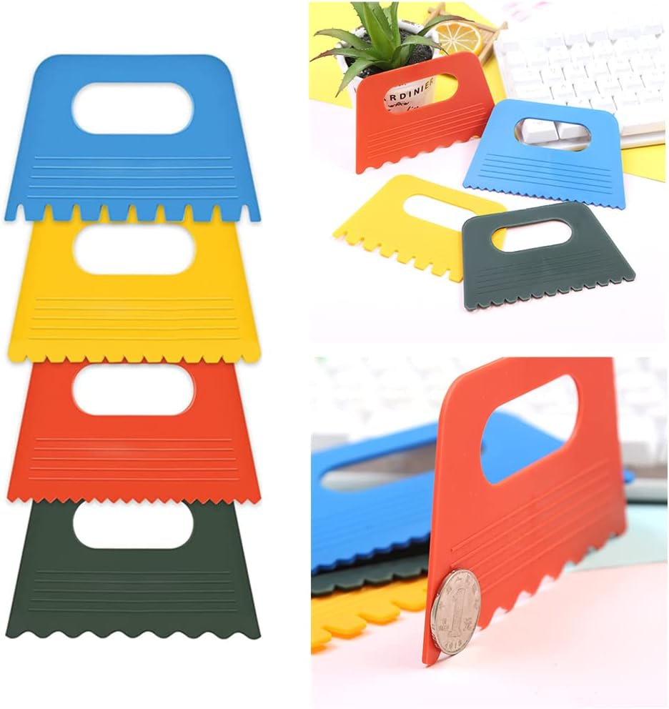 8 PCS Plastic Scraper Tools DIY Line Graffiti Tools Colored Plastic Paint Scrapers for Toddlers Kids Paint Crafts DIY Line Graffiti image number 6