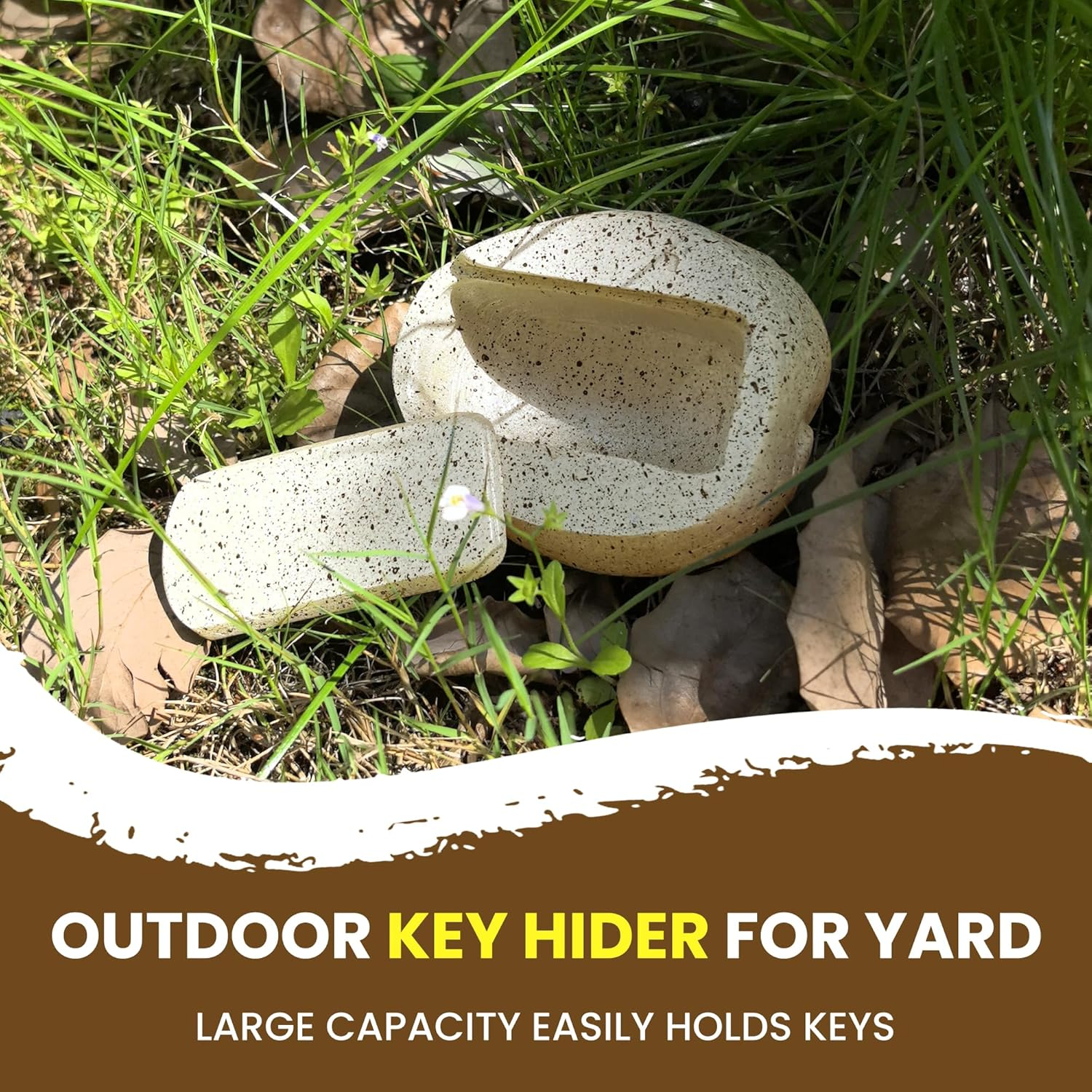 Bargifts Fake Rock Key Hider Safe for Outdoor Garden or Yard, Large Size Fake Stone Hidden Safe - Looks Stone- Hide a Key outside in Rock image number 5