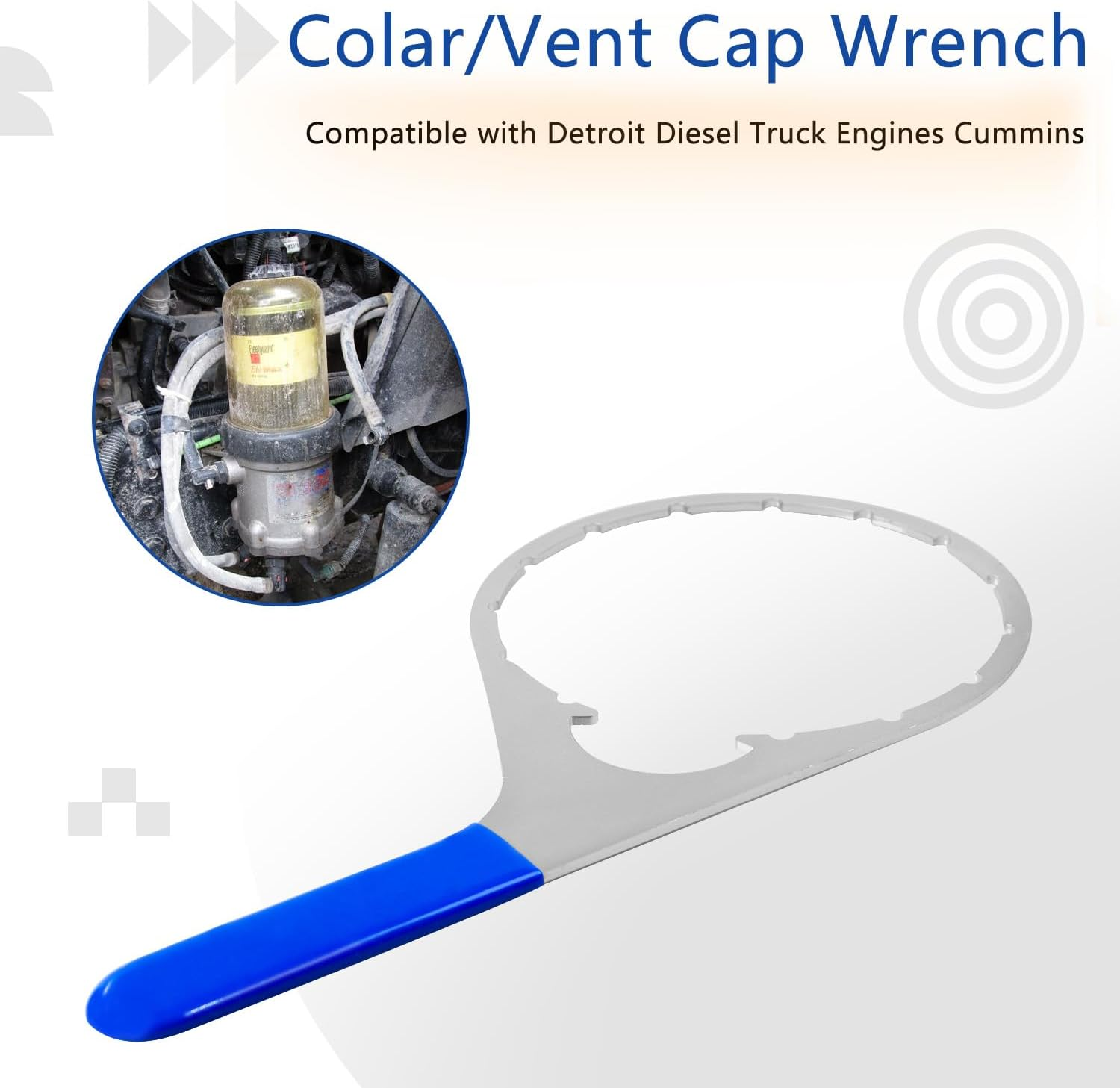 6 Inch Colar/Vent Cap Fuel Filter Wrench for 380134 382 Compatible with Detroit Diesel Truck Engines Cummins Engines, Davco 382 Filter Wrench