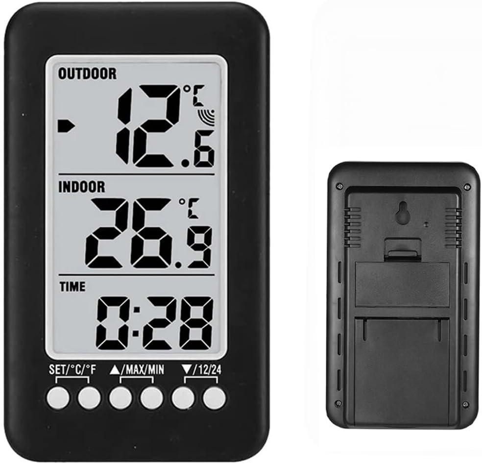 Meichoon Wireless Thermometer,Indoor & Outdoor Weather Station Digital Temperature Monitor Thermometer with Remote Control,Household Refrigerators,Ice Storage,Maximum and Minimum image number 1