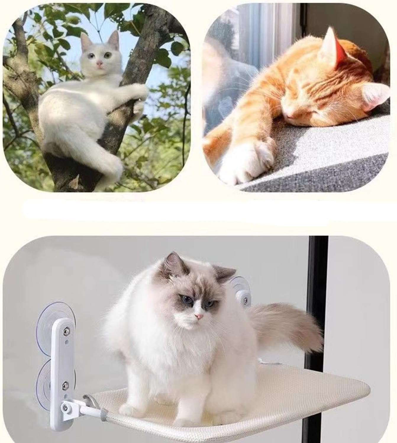 Window Lounger Cat Hammock for Cats Hammock Window Seats Cat Bed Window Foldable Cat Hammock Window Hammock Cat Lounger Cat Hammock with Strong Suction Cups image number 5