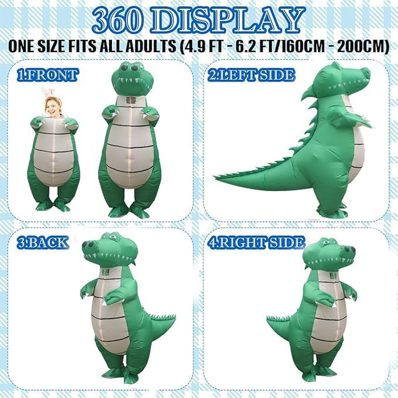 Inflatable Costume Funny and Quirky Inflatable Costumes Role Play Crocodile Costume Costumes for Adults Suitable for Parties Halloween and Christmas image number 3