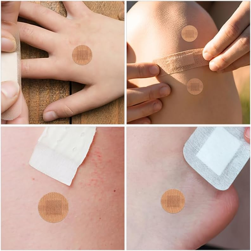 Healvian 100Pcs Adhesive Bandages Breathable round Plasters Water-Resistant Wounds Care Stickers Bandage Tape for Joints Fingers and Knuckle Protection image number 2