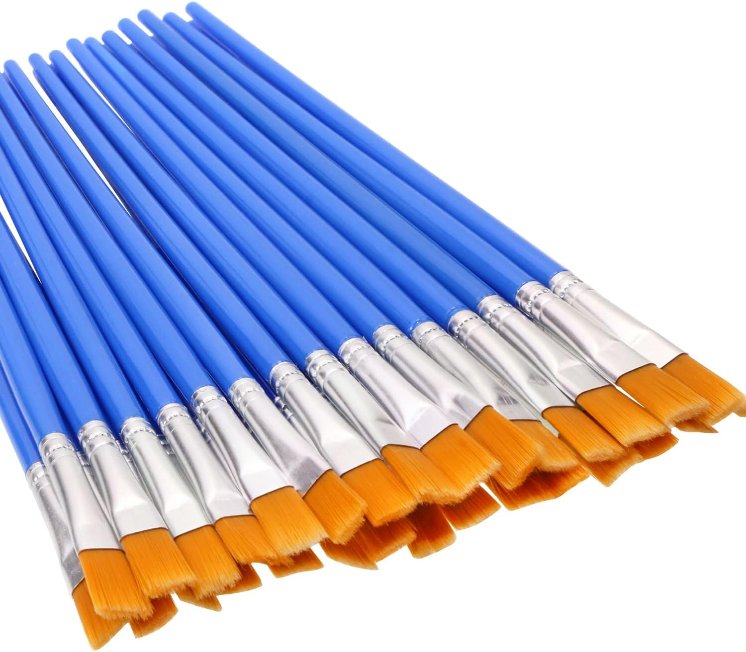 Shapenty Flat Paint Brushes with Nylon Hair Small Paintbrush for Detail Painting Acrylic Oil Watercolor Painting Touch up Painting Cleaning Epoxy Resin Art Craft Project Starter Students (30) image number 1