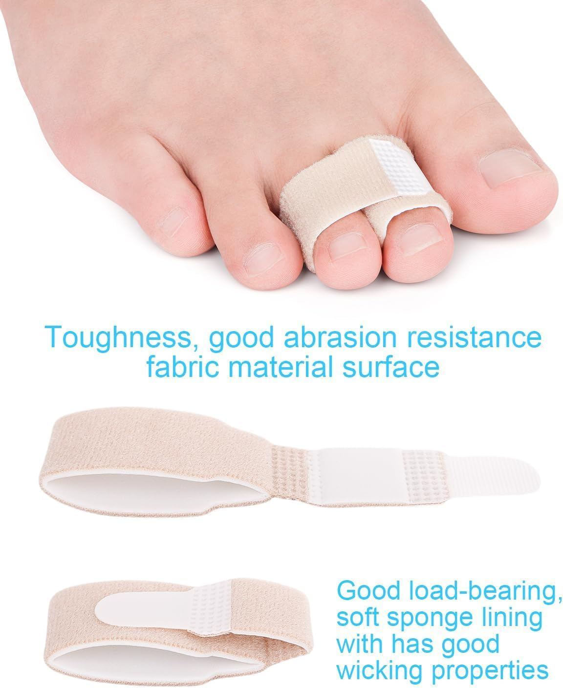 8 Pieces Broken Toe Wraps Hammer Toe Straightener, Hammer Toe Splints, Toe Cushioned Bandages Cushioned Bandages Hammer Toe Separator Splints image number 2
