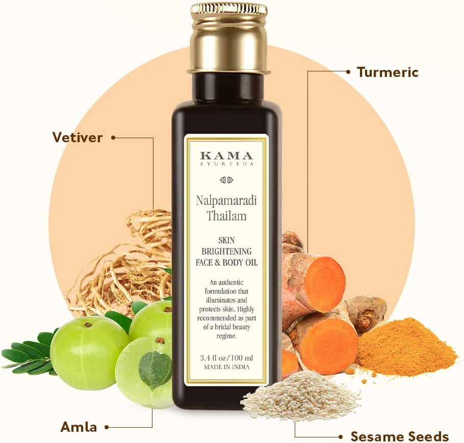 Kama Ayurveda Nalpamaradi Thailam Skin Brightening Treatment - 100 ML (Brown_Free Size) image number 2