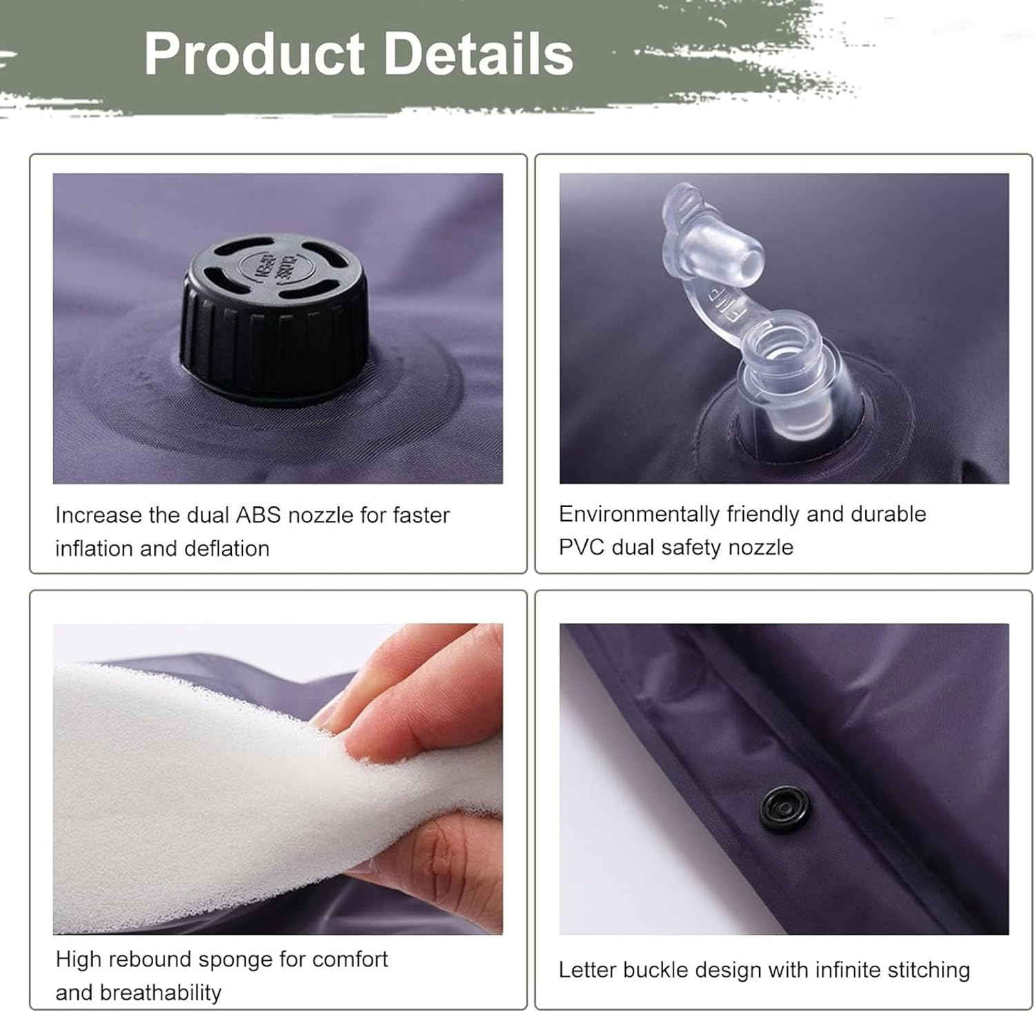 Self Inflating Sleeping Pad, Lightweight Portable Inflatable Camping Lightweight Air Mattress Foam Mattress Sleeping Mat for Tent Camping image number 1