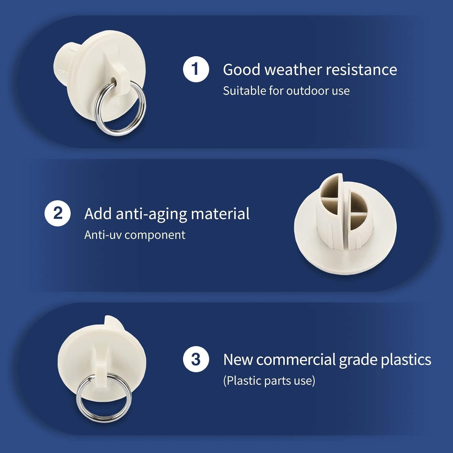 Outdoor Blinds Replacement Parts End Cap with Ring,Double Strength Enhancement,Weather Resistance,Compatible with Coolaroo Exterior Roller Shade(Sand,2 Pcs) image number 6