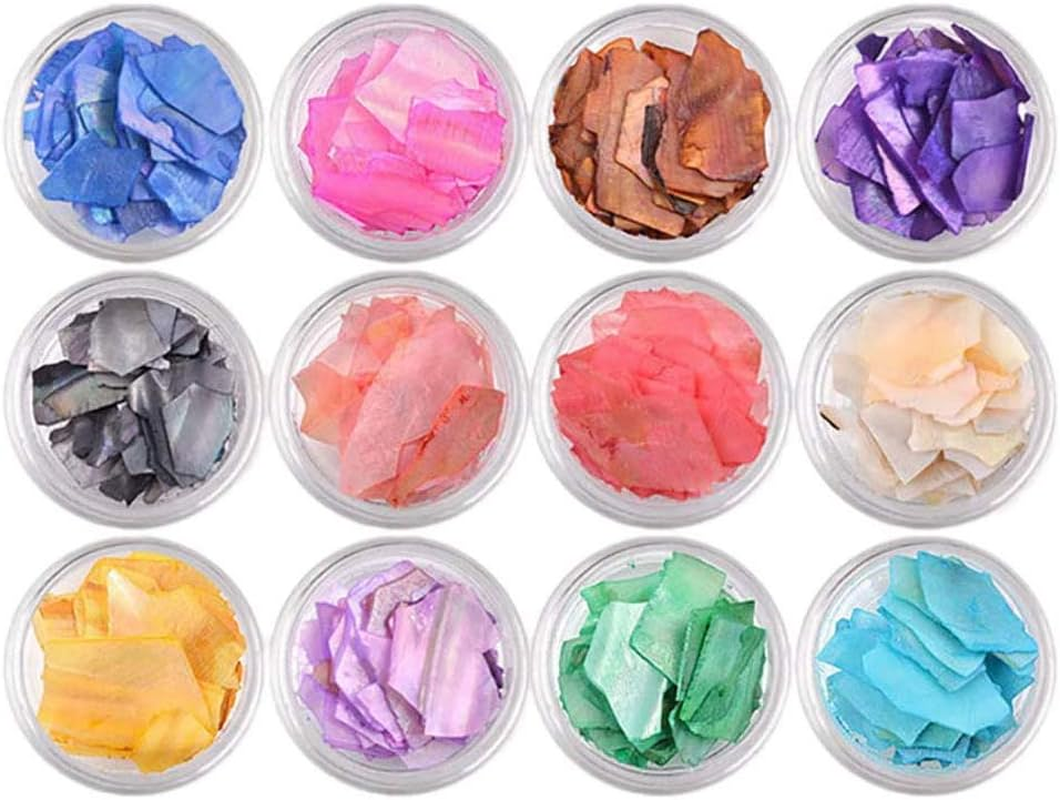 12 Boxes Holographic Chunky Glitter Nail Sequins Iridescent Nails Crafts Nail Face image number 4