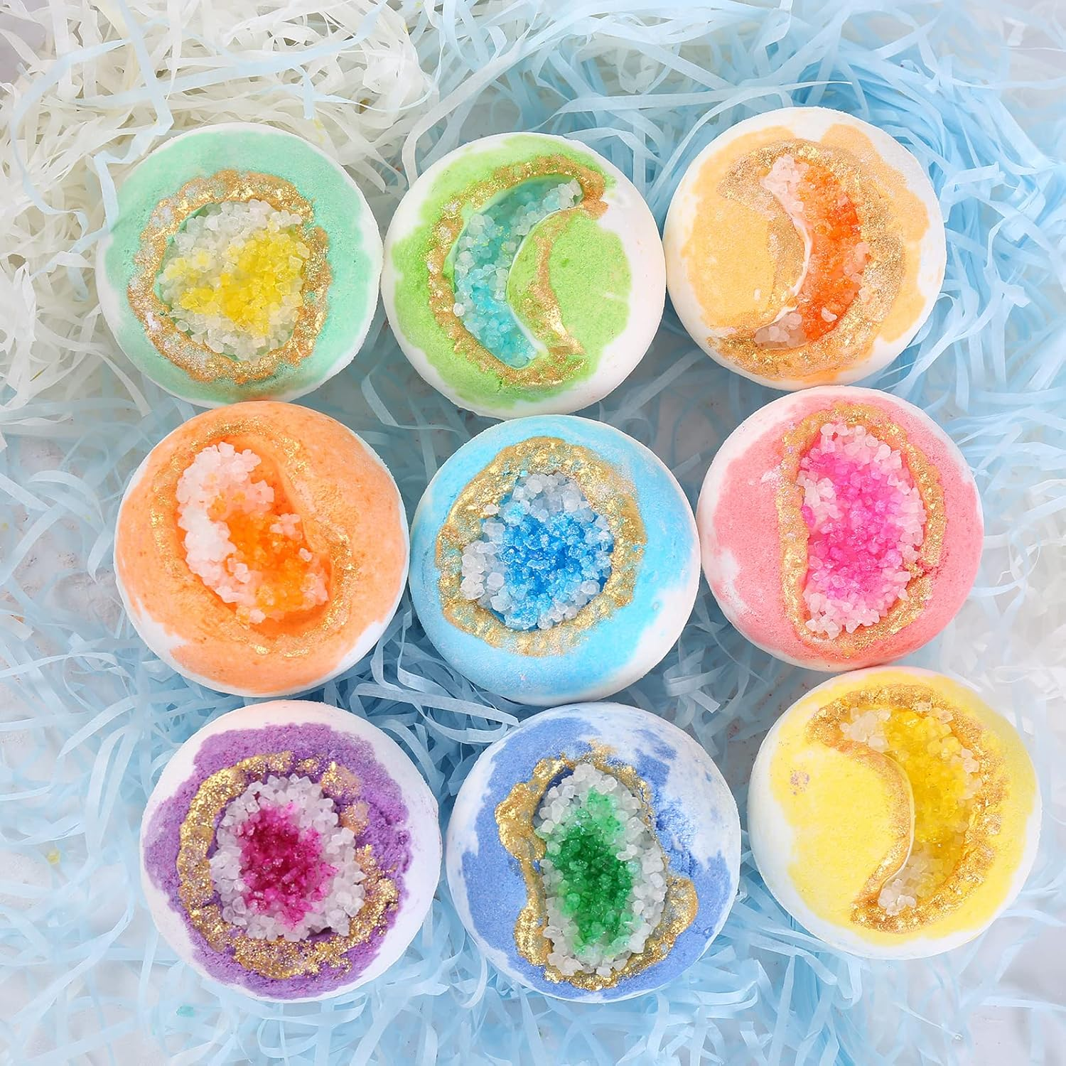 Bath Bombs Set 100G Bath Balls Sea Salt Body Cleanser for Bubble Bath Spa & Home Use Birthday & Set 9 Pack image number 2