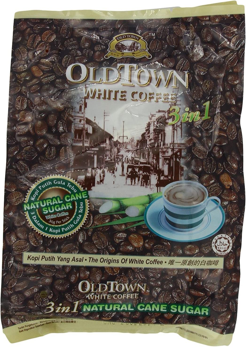 Oldtown 3 in 1 Cane Sugar White Coffee, 540 G image number 2