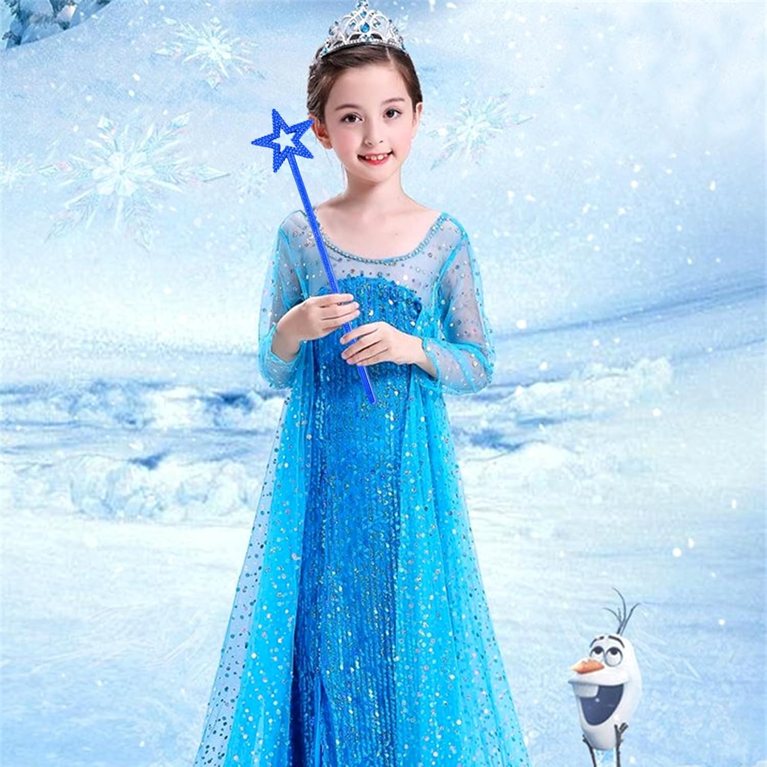 MYUBWTF Silver 13 Inches Star Wand Elf Baton Angel Star Magic Wand image number 1