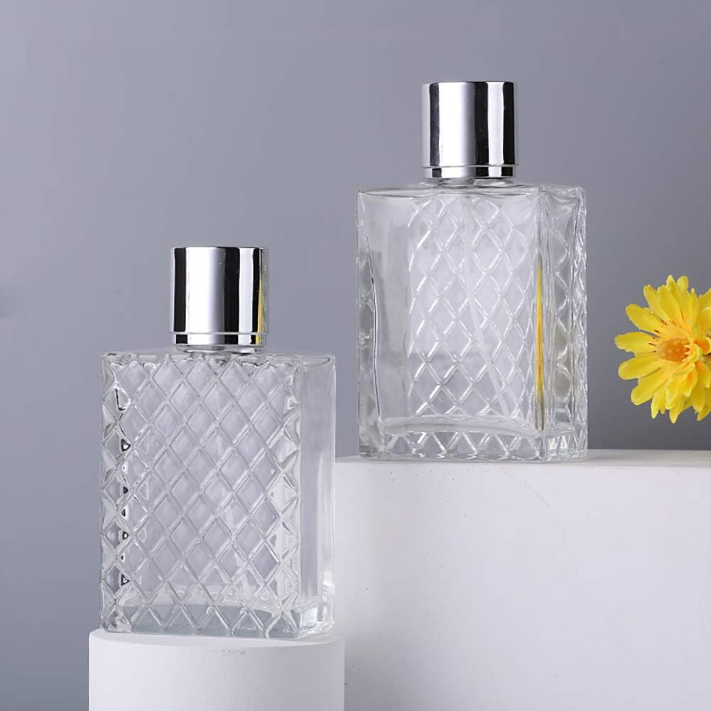 Cchude 100Ml 3.4Oz Clear Glass Spray Bottles Empty Square Perfume Fine Mist Atomizer Refillable Essential Oil Container for Travel image number 4