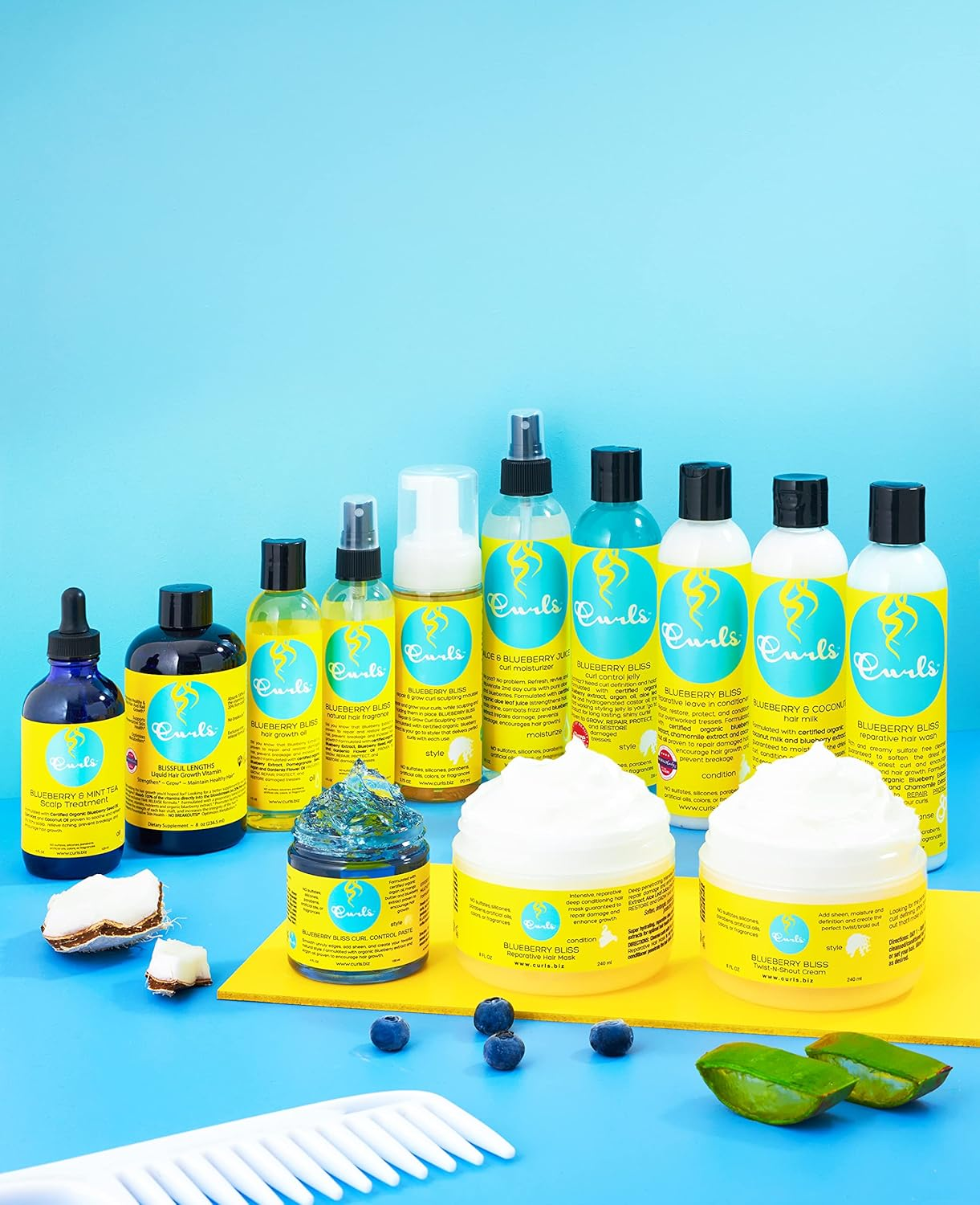 Curls Blueberry Bliss Reparative Hair Mask - Deep Conditioning - Repair, Protect, Restore, and Grow Your Hair - Detangle and Moisturize - for All Curl Types, 8 Fl Oz image number 4