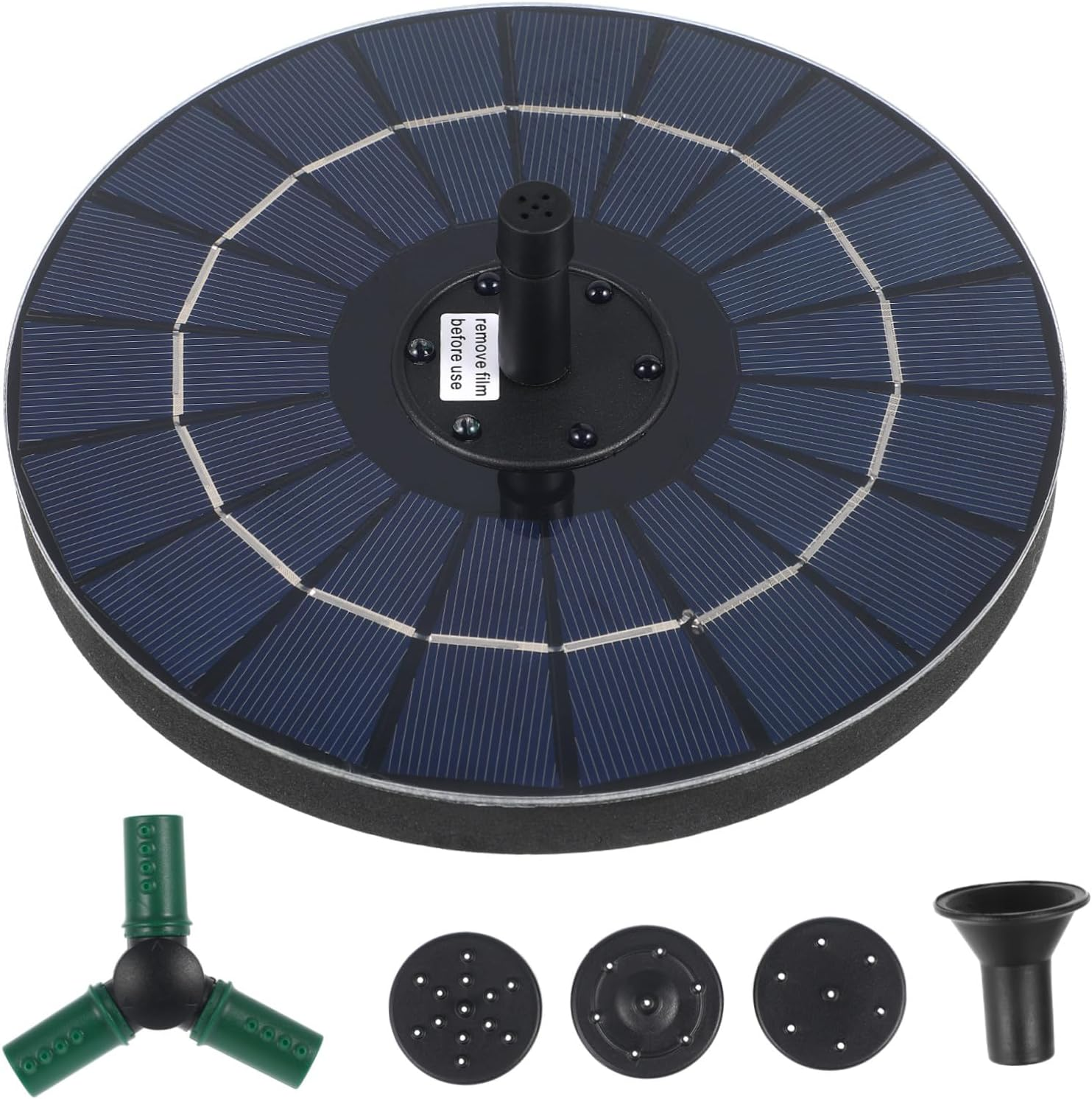 Balacoo Solar Powered Fountain Pump with Colorful LED Lights Water Shortage Protection Easy Installation for Outdoor Garden Bird Baths Pools Ponds and Water Features