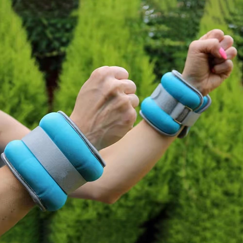 2 Pcs Ankle Weights, 1Kg Weighted Sandbag Wrist Weights, Adjustable Leg Weights for Fitness Jogging Walking Workout, for Man, Women, Strength Training Wrist Weights Sets image number 1